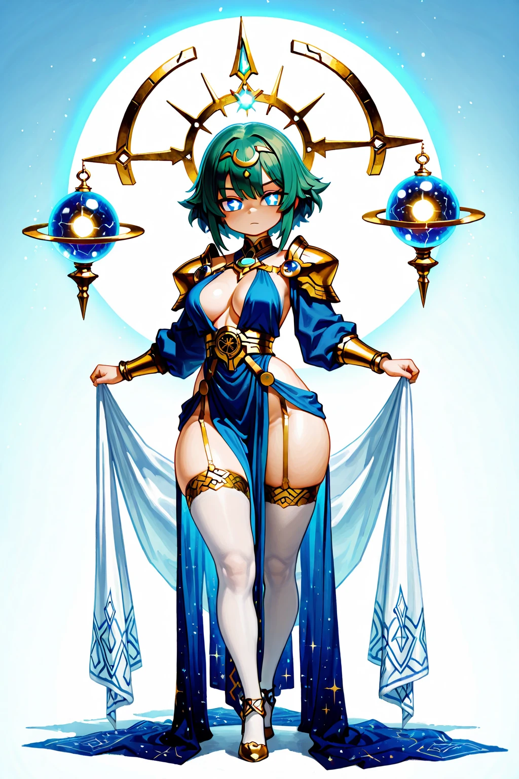 Urania, The Muse of astronomy, Depicted with a globe and a compass, symbolizing her association with the heavens and the scientific study of stars and planets., portrait by alphonse mucha, art deco, masterpiece, 8k, high resolution, shallow depth of field, sharp focus