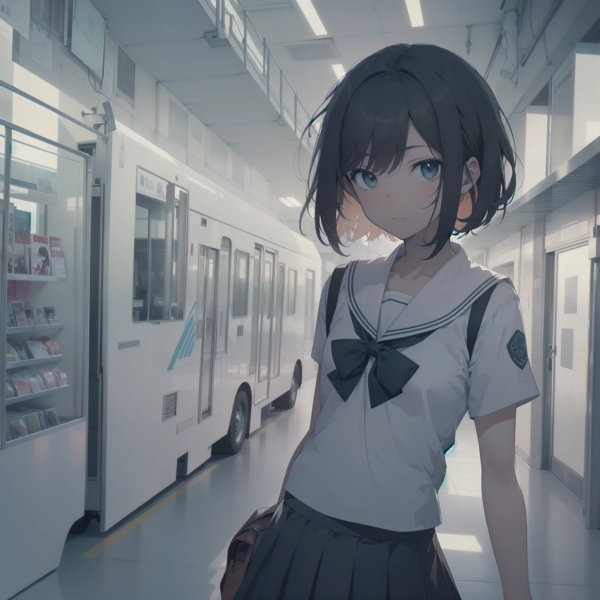 ultra-absurdres-Top quality by artist God, ultra-detailed, high resolution, anime moe artstyle, best anime 8k konachan wallpaper, pixiv contest winner, pool:2810, perfect ,break, 1girl, (Please draw a girl walking sleepily to school alone. )break,(Solo,little female, 13-year-old:1.3),Full limbs, complete fingers,a junior high school student, (very short hair), short cut, flat , , small , small black eyes, beautiful detailed eyes, well-proportioned iris and pupils, expressive eyes, highres detailed hair, soft expression, salor school_uniform, sailor collar, serahuku, bow, pleated skirt,(Detailed Lighting), (Detailed background), in the School commute route. break,super detailed skin, Best cinematic lighting powered by famous artist, 8k,beauty illustration,photoshop_(medium),very aesthetic,break,((artist:yukie_(kusaka_shi) )), artist:clamp ,artist:carnelian ,artist:kantoku ,
