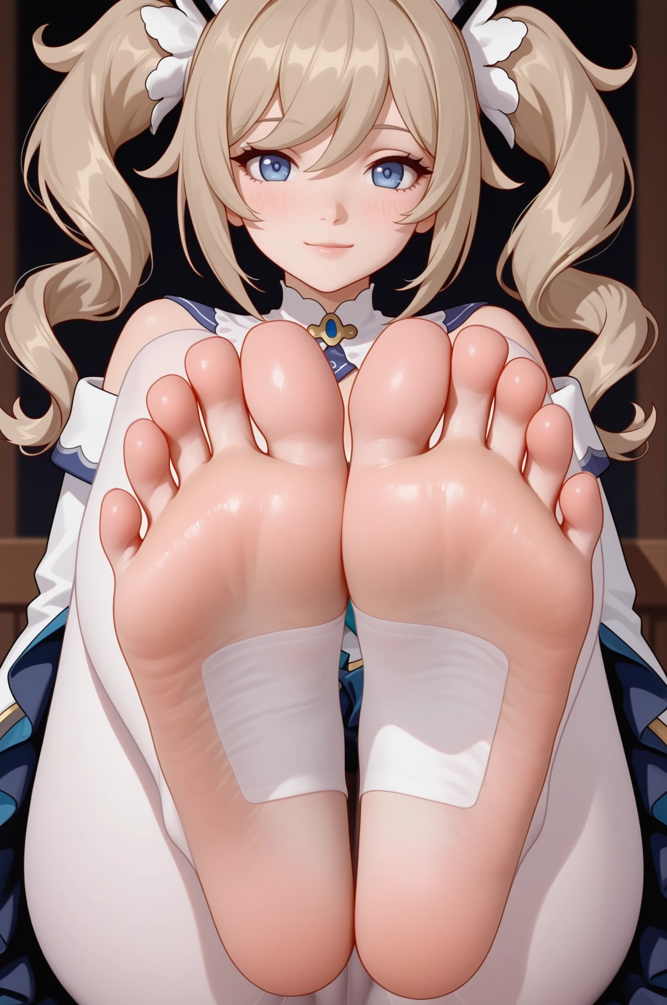 Shiny blond hair, very long hair, sophisticated haircut, ((((hair fully braided)))), ((small twisted braids)), thin and oval face, , (((()))), cute and blushing 18 years old anime girl, look away because she is embarrassed and blushes, bright blue eyes, detailed face, detailed members, detailed arms, detailed hands, Girl lying, tied by ropes, shackled, can no longer move, tied tightly, very hard tied up with lots of ropes, hampered by so many ropes that she can no longer move, bound hands and feet, ropes tie his whole body, tied extremely tightly and forcefully to her bed by a lot of ropes, its limbs are strongly tied together by ropes, his torso is tied up with thick cords, her chest is so tied up with ropes that it sticks out, her legs are tied tightly with thick ropes, his hands are tied behind his back with ropes, she can no longer move her feet, her hands which are tied by thick ropes, she desperately tries to free herself, likes to be tied tight with big ropes, likes to be immobilized by big ropes, lying down, his hands and feet are strongly tied to the railing of his bed, his legs are pressed together and tied with ropes, its limbs are held vigorously by imposing ropes, her hands are tied securely behind her back by ropes, her chest is compressed by strong ropes, she is pressed against her bed and restrained by large ropes, (, arms behind the back:1.4), (hands on the back), (masterpiece, best quality) 1.5, 1girl, solo, (sexy, beautiful woman, perfect face, perfect eyes, perfect hands), samus aran, (hands on the back), Spread the legs, s' ((lie in bed by big ropes)), ((close up of the girl)), ((((lie in bed)))), ((((arms tied behind the back, Legs Tied,La fille est allongée sur le ventre, The girl is gagged with a  on the floor:1.5)))), ((((girl seen :1.4)))), ((((girl lying down on her stomach;1.4))))