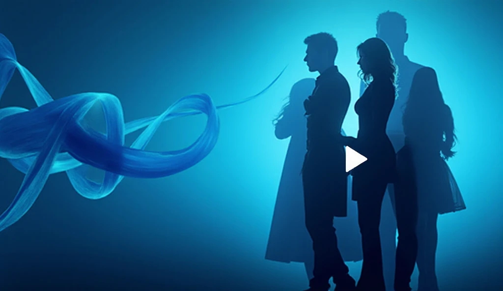 Avatar Ribbon Image with advertising banner . left , an abstract blue ribbon - SeaArt AI