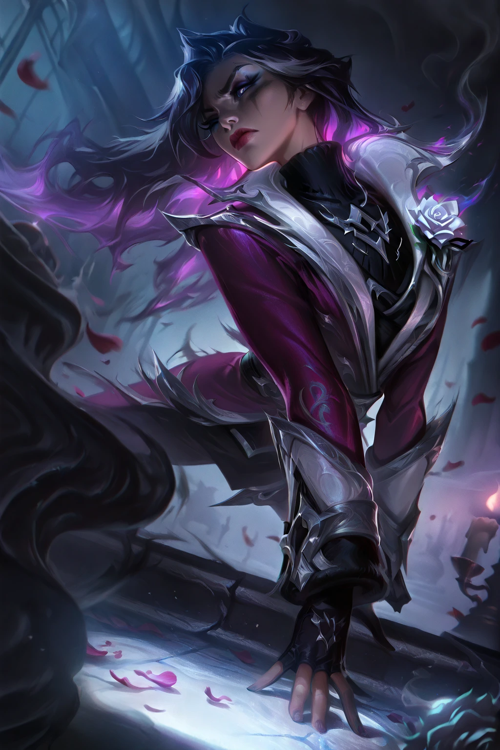 ((best quality)), ((masterpiece)), (detailed), perfect face. Black hair. Ponytail. Anime girl. Asian girl. Black eyes. Ulzzang. 1girl.