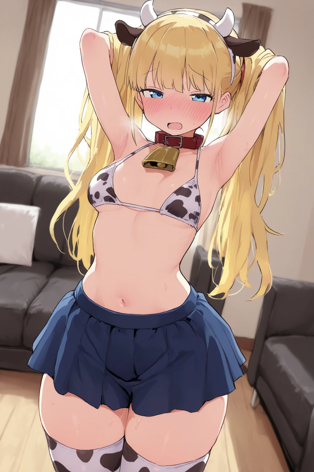 1 girl, detailed blue eyes, lange wimpern, detailed beautiful face, (very Long blonde hair:1.4), festgebunden, (blushing:1.3), (Big ?????:1.1), clv, Gag, gagged, bound knees and ankles, ??????? over clothes, (black skirt, White crop top:1.4), standing on a beach, nah aufnahmen, stocks, Hands together