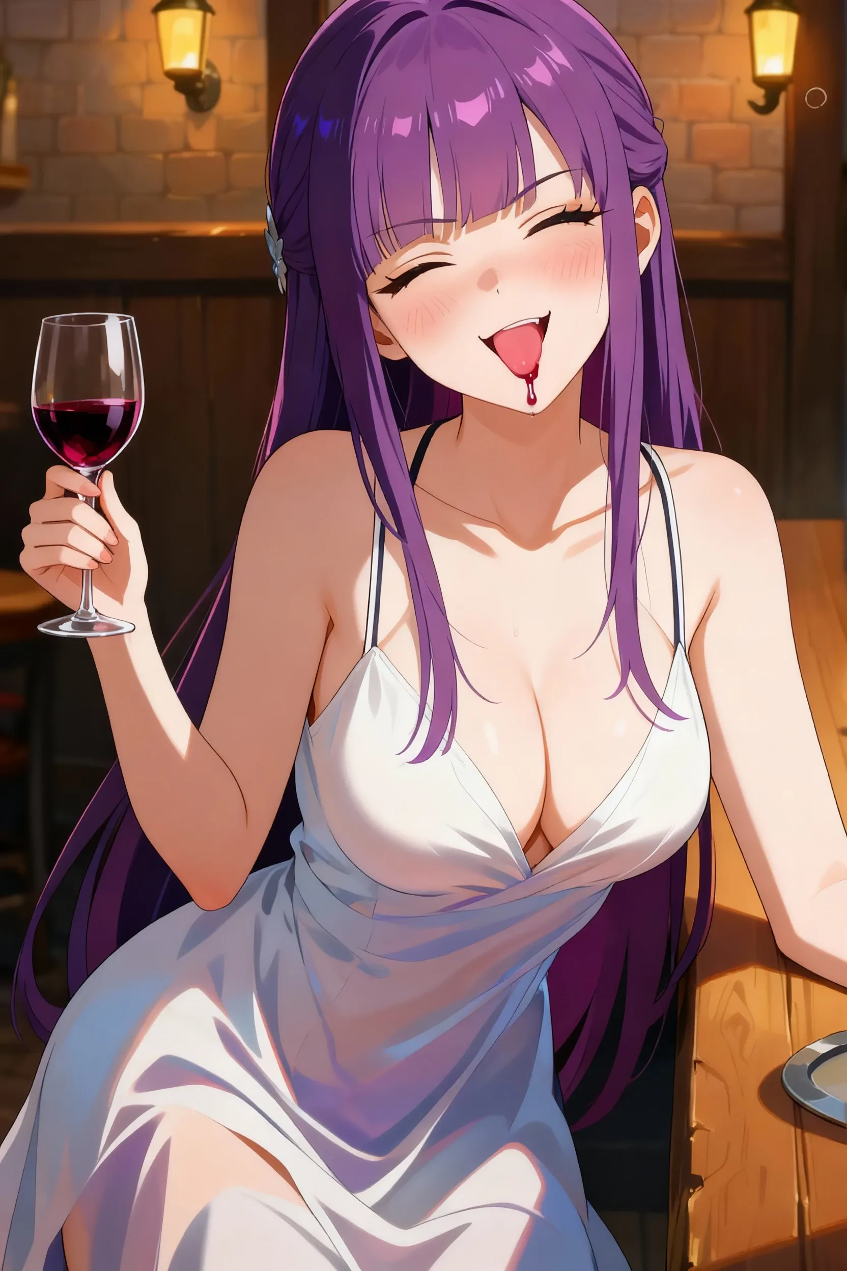 1girl, solamente, Nakano Nino, cabello rosado, adorno de pelo de mariposa, (desnudo:1.3), senos grandes, escote, Muslos, cafe background, (ruboroso:1.3),Mostrando , , rosado ,visible ,Moist body , Milf, ????