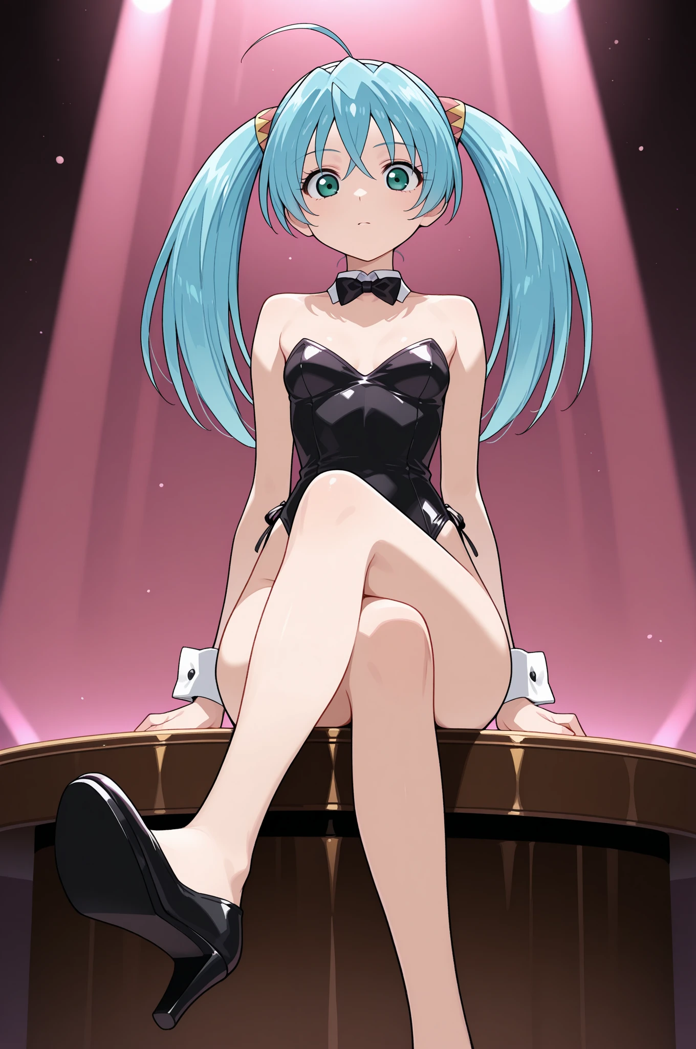 ,masterpiece,Highest quality,High resolution,Super detailed,Shiro \(no game No life\),Long Hair,Multicolored Hair,Hair between the eyes,Gradient Hair,Yellow Eyes,Flat Chest,Bunny ears,Playboy Bunny,Streaks,casino,Embarrassed,blush,Leg spread