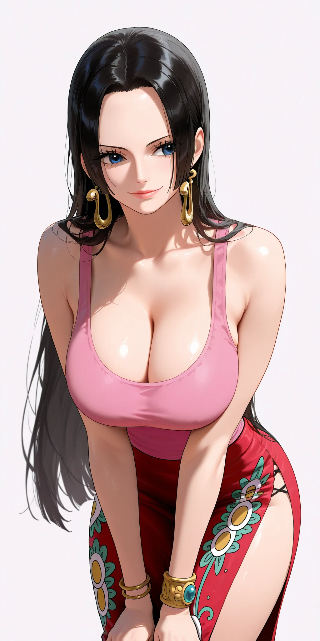 （（（完美figure，figure，cheongsam （（（boa hancock，Dark long hair, combed with a chiffon hairstyle, slightly wide forehead smooth and flat, deep blue eyes, slender and delicate corners of the eyes, almond eyes exuding a hint of coldness, nose bridge high and straight, nose small and delicate, lips soft without any wrinkles. Wearing a pair of snake shaped golden earrings under the ears）））((masterpiece)),high resolution, ((Best quality at best))，masterpiece，quality，Best quality，（（（ Exquisite facial features，looking at the audience,There is light in the eyes，(sticking out tongue, opening mouth)，））），型figure:1.7））），（（（Interlacing of light and shadow，huge boobs））），（（（looking into camera，black background，hentai full nelson(sex position)）））