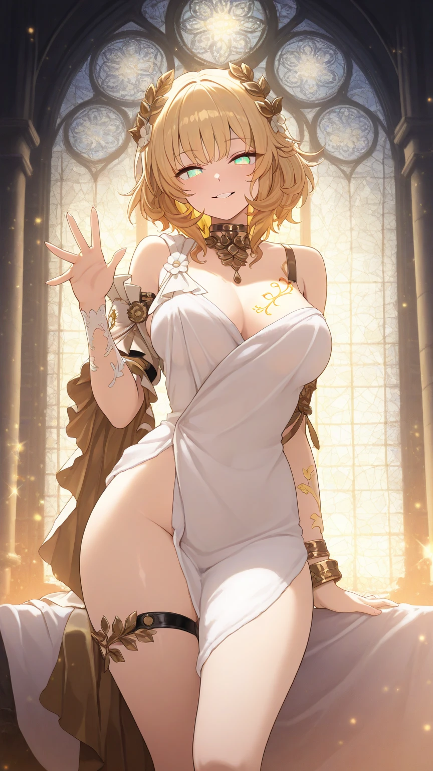 (close up) (large :1.2) (stripping:1.7) (panties around knees:1.4) (quivering:1.3) (adult woman:1.2) (:1.1) (:1.1) (elaborate beautiful black gold dress:1.3) (black gold long gloves) (from side) (on bed) (golden halo) golden chain choker, night, dark cozy bedroom, mood lighting, on bed, , , thin waist, Long HAIR, light brown HAIR, (loving look:1.4), original HAIR style, Dynamic Angle, (detailed face:1.3) (dynamic lighting:1.2), (backlighting:1.2) (gold leaf bracers on arms) (gold leaf hair piece) (elaborate golden necklace) (gold roses on bed) (widow's peak hair) (beautiful stunning golden eyes) (open mouth)