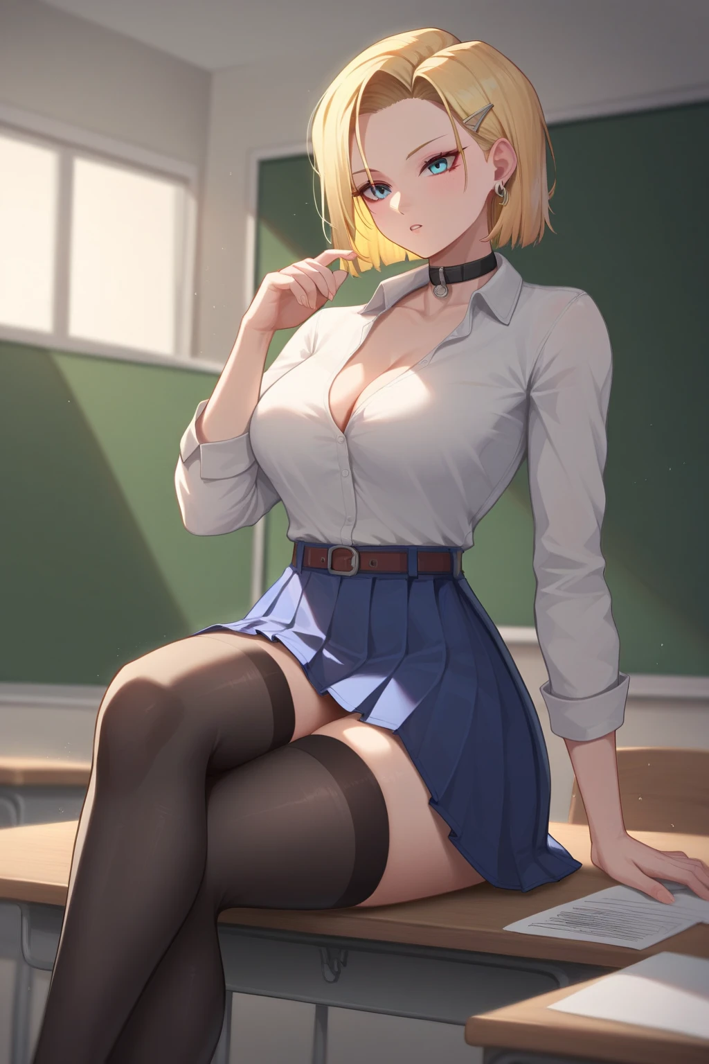 、(masterpiece、Highest quality)、Highest quality, Ultra-high resolution, (((masterpiece))), alone, Sweat、Big eyes, Composition from the front、Shortcuts、Embarrassed face、Blonde Hair、Cut your hair short、School classroom、Sailor suit、skirt、short hair、Browsing Caution、Upper body 、Breasts 、、Large 、Sitting in a chair without a backrest、Internal Medicine Examination、Woman showing her body、belly button、真Composition from the front、School Insurance Office、curtain、cubicle、window、door、Fluorescent lamp