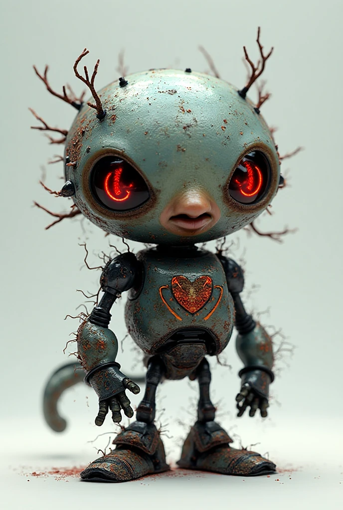 pot、potから出ている白いお化け、Multiple hands、Three eyes on the face、Part of the head is blue、Hands growing on face