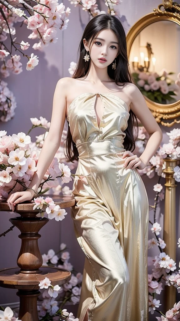 araffe woman in a dress standing in front of a statue, cindy avelino, fan bingbing, jaw-dropping beauty, amouranth, statue of the perfect woman, beautiful figure, very beautiful woman, young beautiful amouranth, gorgeous lady, very attractive, lovely woman, leaked photo, statue of a perfect woman, full body xianxia