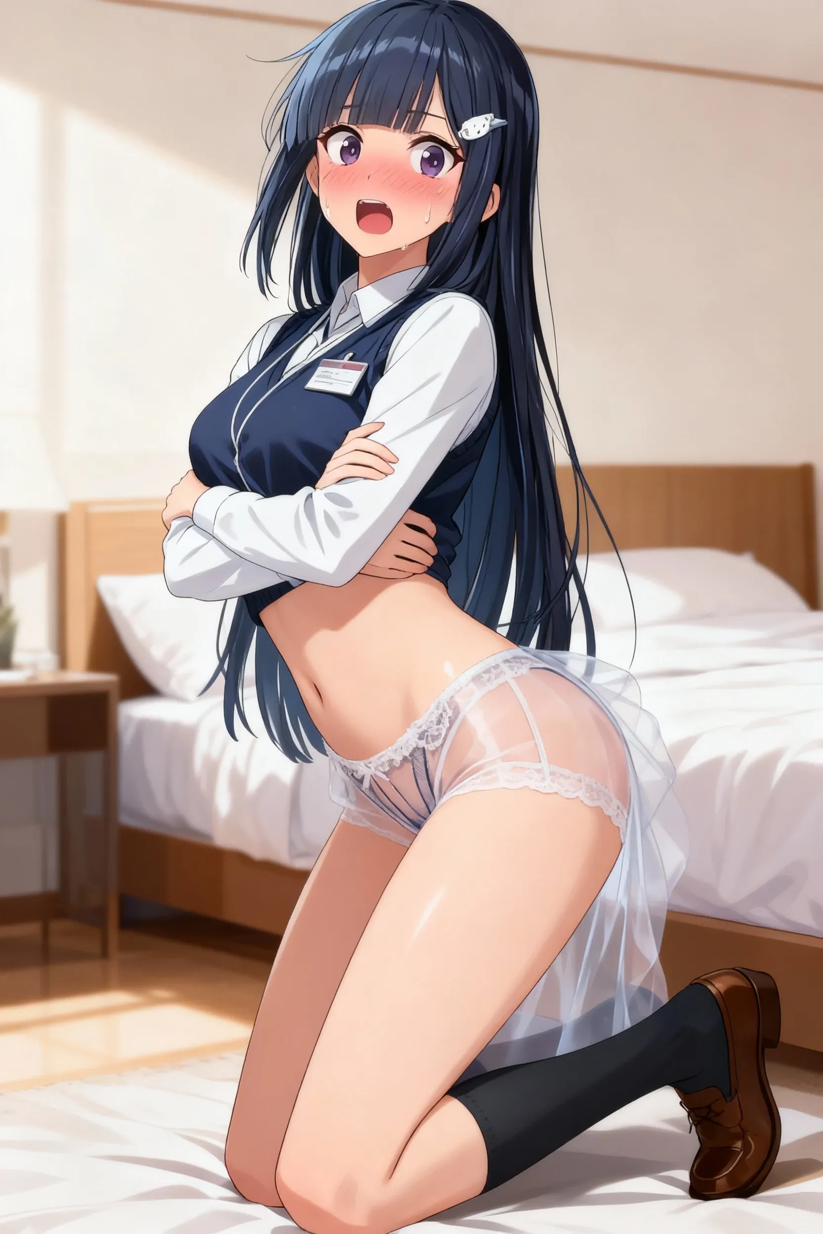 1girl, Table hump, rubbing the perineum, white shirt, pencil skirt, office, white ?????, skirt lift, strap, a table, high ground, multiple boys,Liquid, Thought-provoking,, Masterpiece, Best Quality, Highly detailed