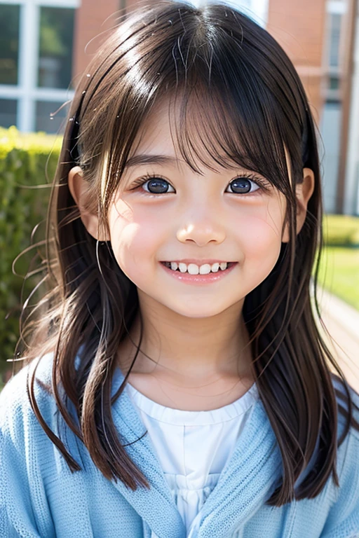 a cute chibi girl, smiling, in a corn field, highly detailed, ultra-realistic, photorealistic, 8k, hyperrealistic, masterpiece, beautiful detailed eyes, beautiful detailed lips, extremely detailed face, long eyelashes, beautiful young girl, serene expression, sitting in a corn field, golden light, warm colors, beautiful lighting, cinematic, intricate details, vibrant colors, natural environment, lush vegetation, soft focus, depth of field