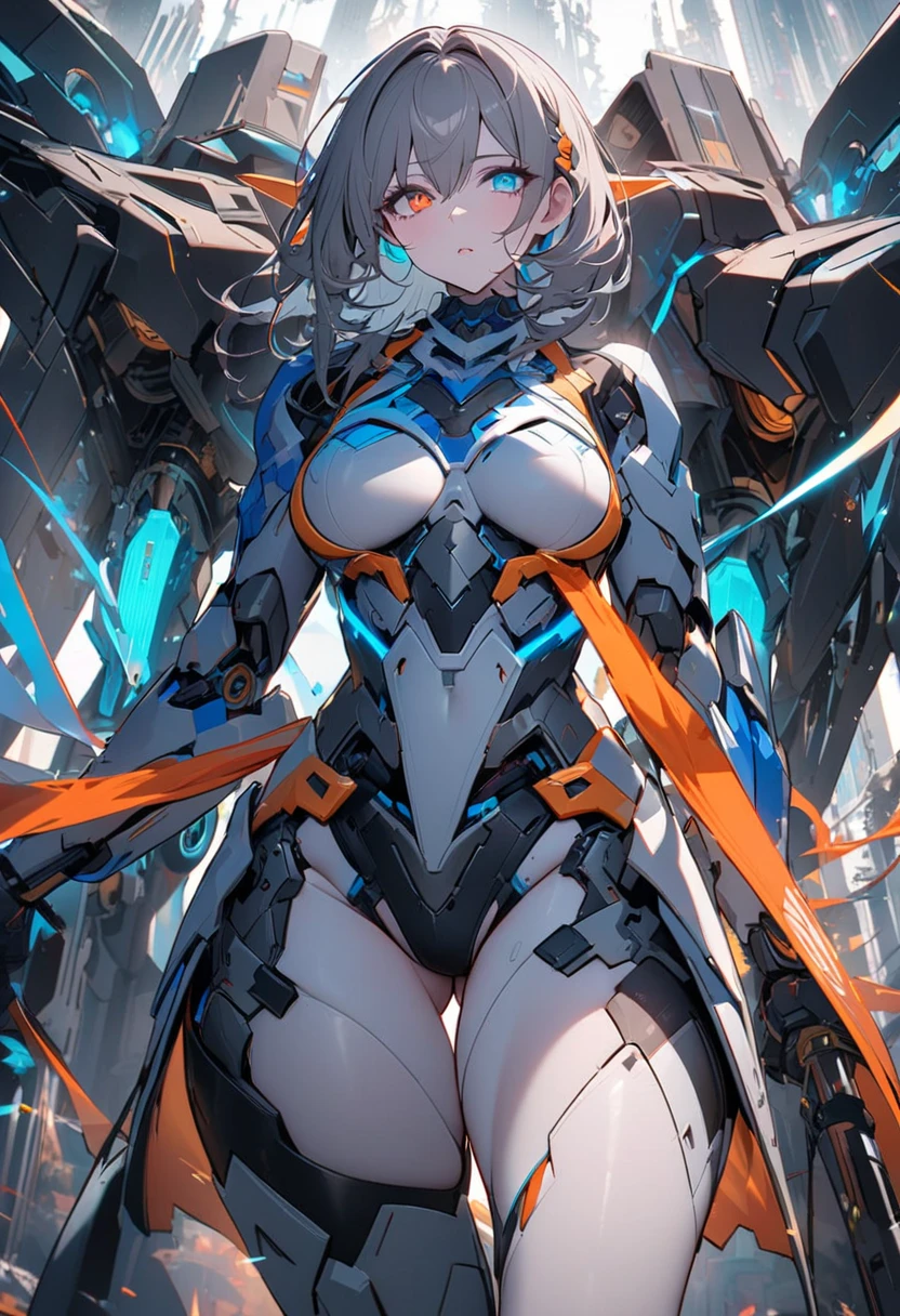最high quality、best image quality、masterpiece、teenage girl((18-year-old、 By becoming、vest bust、medium bust,wide open breast tea、black eye, gray hAria、long hAria、thin,highest valley、Black Battlesuit、white arm parts、white leg parts、Holding a big sword、Glowing red wings,Aria、splatters、fighting pose)),high quality、beautiful art、background((outer space、battlefield、splattersing beams、military base))瓦礫がsplatters、Depth of written boundary、movie、visual art、perfect art、8K,genuine