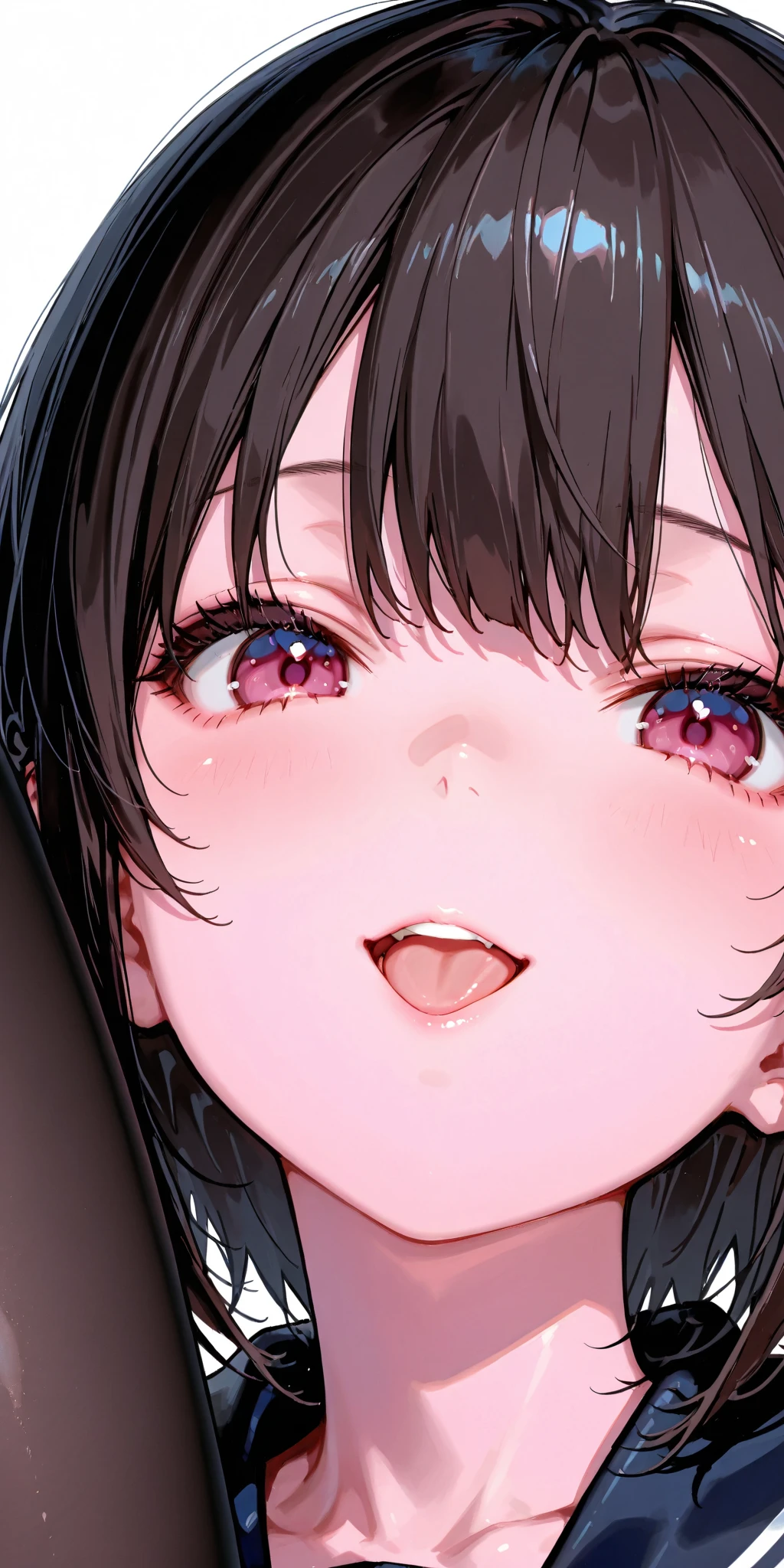 ????,1 girl,Solo,(multiple ?????),Double ???????,????????,(multiple boys),(black hair:1),uvula,portrait,masterpiece, best quality, very aesthetic, absurdres,looking at viewer,split,(Black clothing),pov,open mouth,White Breath,shiny,gloss,heavy_breathing,Sweaty clothes,???,(???:1.4)