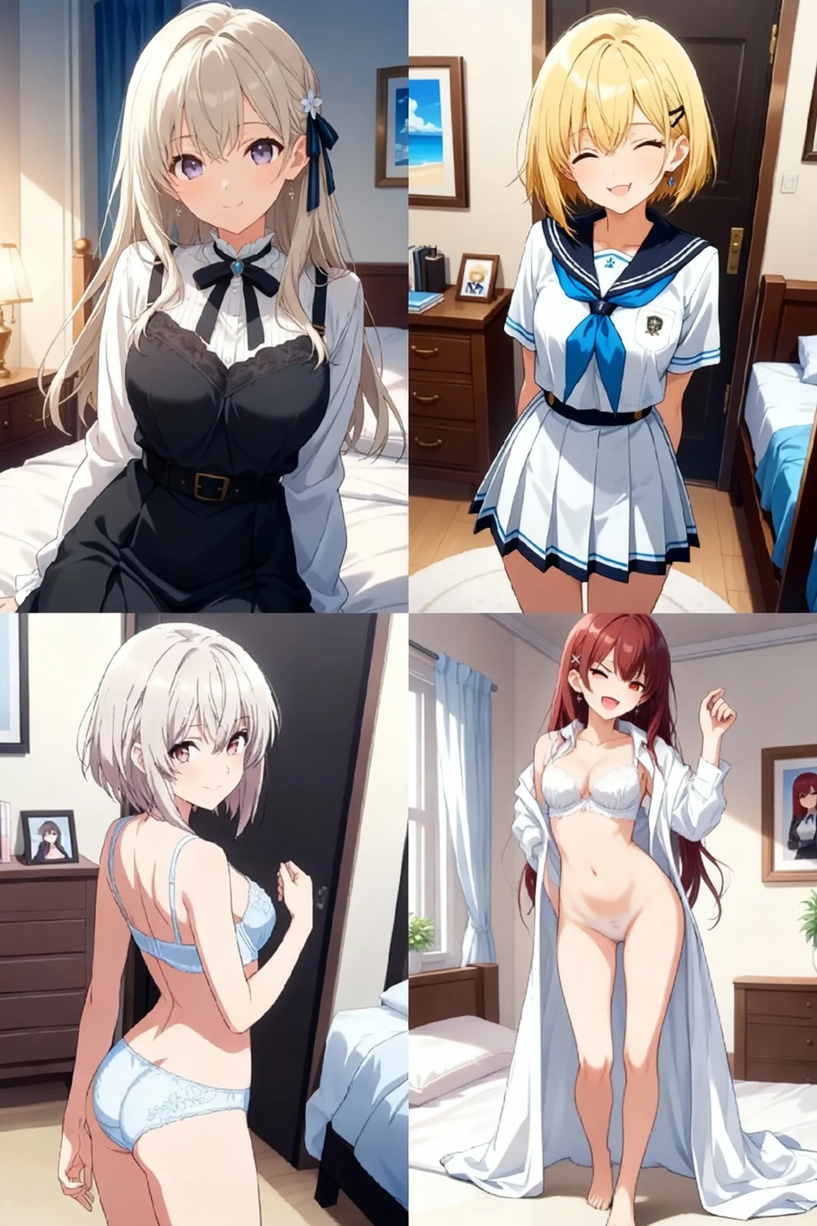 ((highest quality)), ((masterpiece)), (3 girls:1.5), Three cute girls are posing for the camera by the piano,  (shirtを持ち上げる:1.3), (three people standing in a row), (Close-up shot from the waist up), (open your mouth and smile:1.3), ray tracing, ((???????)), (), ??????, ?????, hair band, head band, hair bobble, blouse, shirt, (high resolution face:1.5), (High definition finger 1.5), 4-year-old, 5 years old, 6 years old, 7 years old, ((No panties)), ?????, No skirts, Asian, Westerners, silver hair, brown hair, blonde, (belly button), jewelry, looking at the viewer, necklace, long hair, short hair, (abs),