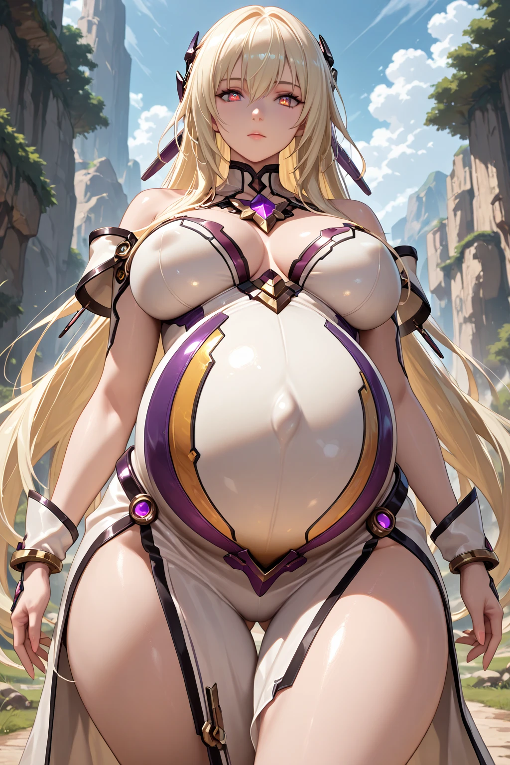 pregnant beautiful goddess hera, no background