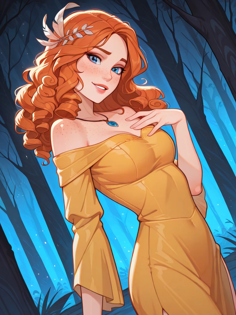 Foto realisitic de uma linda mulher m41tl4ndw,  1 girl, standing alone, long hair, gazing at viewer, ssmile, hair orange, simple background, White background, bared shoulders, cloused mouth, lips, wavy hair, portraite, realisitic, soft lighting, professional photograpy, Photorealisitic, detailded, cru, analog, sharp focus, 8K, High definition, high qualiy, work of art