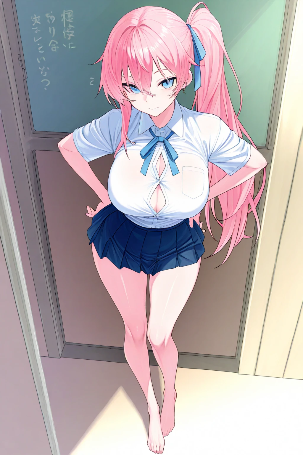 ((masterpiece、Highest quality、Super detailed)、((One girl))、((Pink Hair))、((Twin tails))、((Light blue eyes))、evil smile、((Grin))、((lots of piercings))、((Very ?????????????))、((White shirt))、((Black pleated skirt))、((micro tripe panties))、Cowboy Shot、((?????????))、((Turning your ???? off))、((Pretend))、((Shoot ???????????))、Gym storeroom