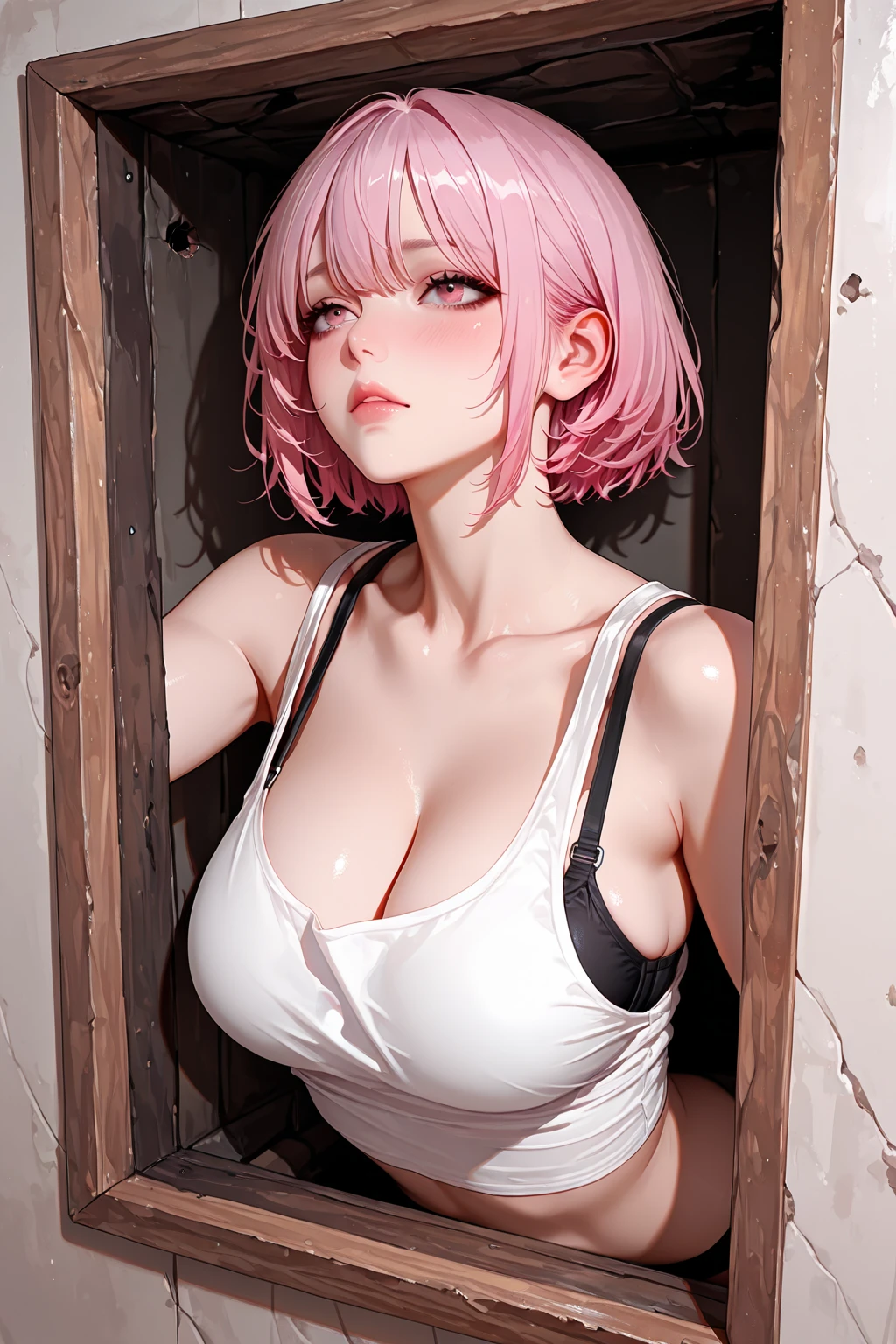 masterpiece, best quality,anime style, 1 girl,(((slender body))), (((small ))), (((( a baby)))), ((( milk))),(((Sports Bra,buruma))),(((((3  monkey grabbing the gir))))), ((((restrained, arms behind back)))),((((cum facial)))), (beautiful face), (((single braid))), (((straight hair))), ((((pink hair)))),detailed beautiful skin, (perfect hands, perfect anatomy),scream