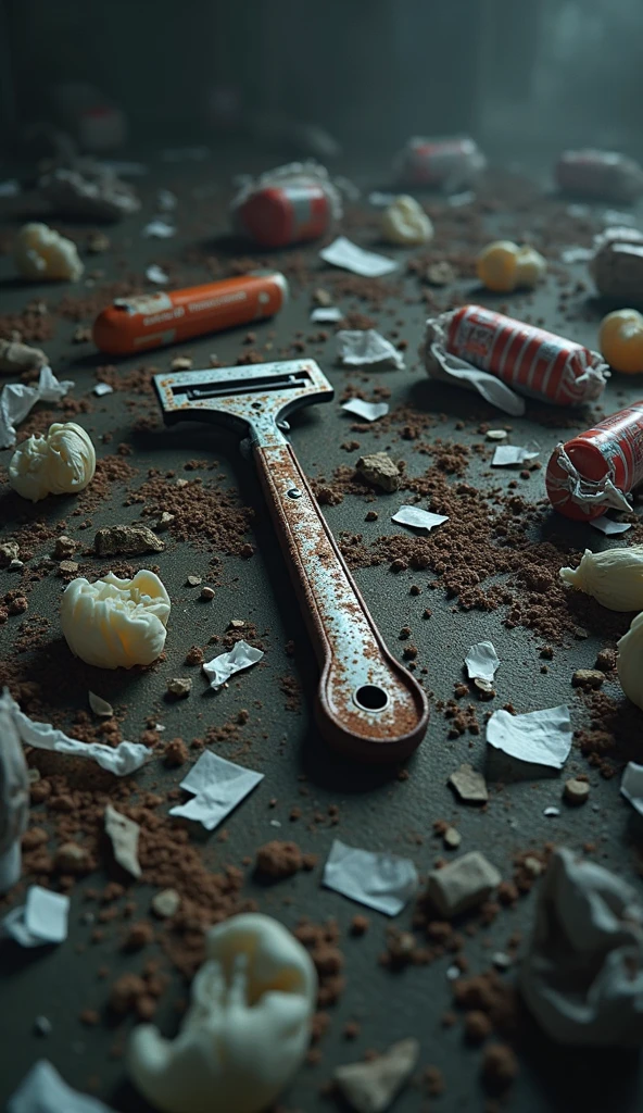 Red nail polish thrown on the floor 