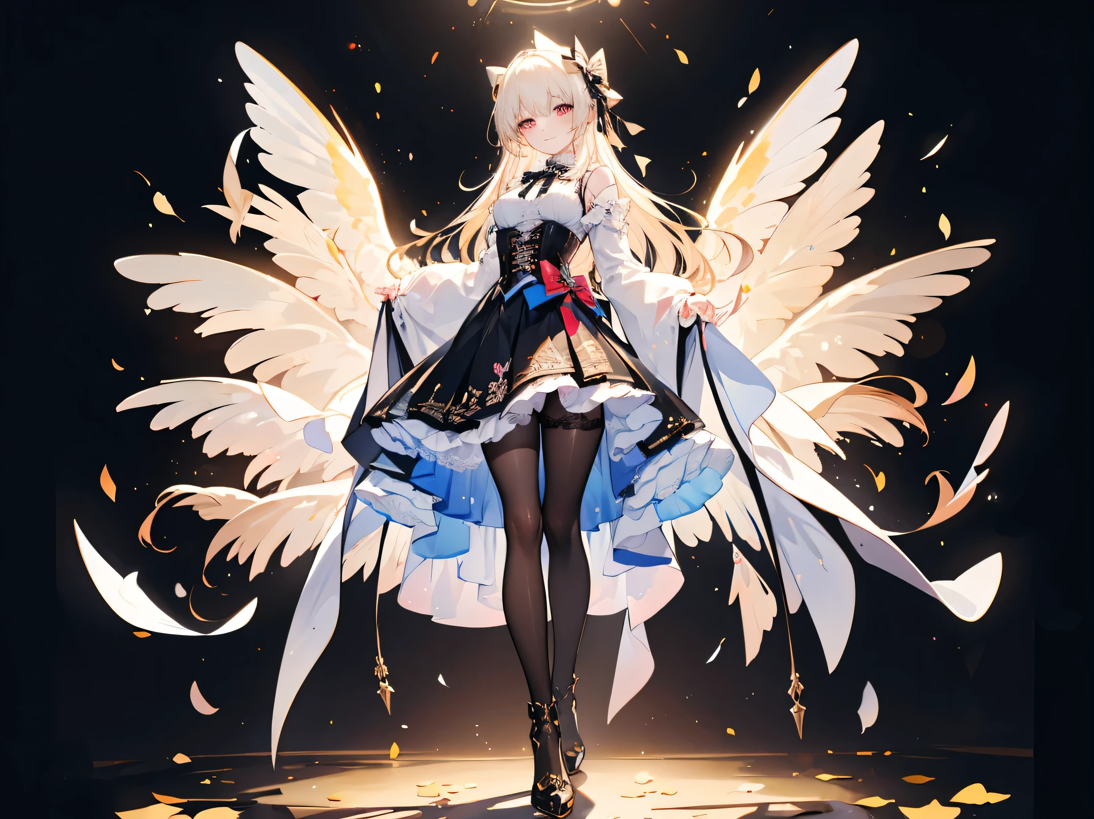 (masterpiece, Highest Quality, realに, work, very detailed, 8k), ((wide angle lens, Full Body female love)), 1 Girl,Light Makeup,Delicate appearance,smile,Full Body, old clothes, printed sash, white shirt, corset, long sleeve, collar, bow tie, black pantyhose, high-heel boots, simple background ,Standing posture ,Turn your face to the audience,Full Body portrait, (masterpiece 、 Highest Quality 、 real 、 work 、 Super Detailed 、 8k) 、 ((wide angle lens 、 Full Body女性愛)) 、 1 girl 、 Skincare 、 exquisite face 、 Smile Yan 、 Full Body 、 old clothes 、 Print Dress、 white shirt 、 corset 、 long sleeve 、 collar 、 bow tie 、 black pantyhose 、 High Heels Boots 、 simple background 、Front Standing Position 、 facing the audience 、 Full Bodyポートレート 、