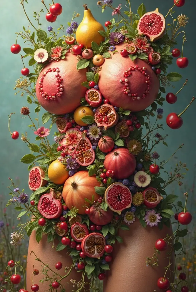 extreme close up photo  of  30 years old  nayanthara lying on big pumpkins with wide open spread  from top view, hourglass figure, swooping breasts, deep cleavage, curvy, armpits,  eyes, ass, look at viewer lusciously, subtle smile,  standing  with big pumpkins with wide open , red lips, sultry, ponytail, 4K, HD