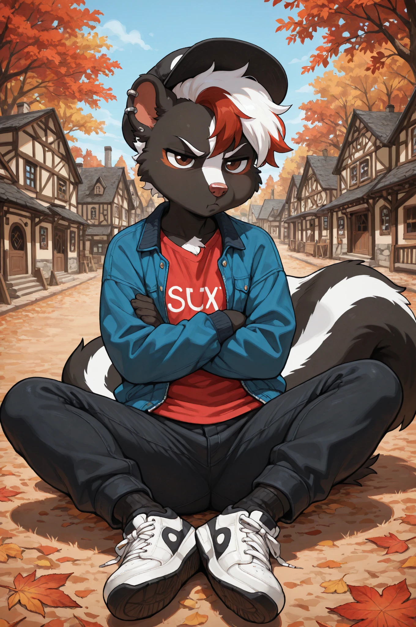 score_9,score_8_up,score_7_up, anthro raccoon, lynx, hybrid, furry art, long hair, hair over shoulder, , (()), (purple fur), purple body, ((soft body)), fuzzy, one fang, purple eyes, kemono, cute, ((eyeliner)), mascara, eyelashes, collar, kid, young, narrowed eyes, between legs, 3d, blender software, smug face, fullbody, floppy ears, navel, (muscular male), ((pecs)), belly,   underclothes, view from below, , ear piercing, , sports pants, shoulder tuft, chest tuft, excessive fluff, (chest fur), (neck fur), (neck tuft), belt, arm band, lycanroc female, red fur, hugg , duo, , tight job,