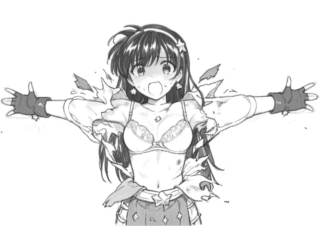score_9, score_8_up, score_7_up, monochrome, manga_source, best background, detailed background, manga, grayscale   Hina, Dancer Dress, grin, naughty face, horny, cowboy shot, dancing, arms up, solo, dynamic camera, dynamic angle, outdoors, night, fire, <lora:JN_Hina:0.8>