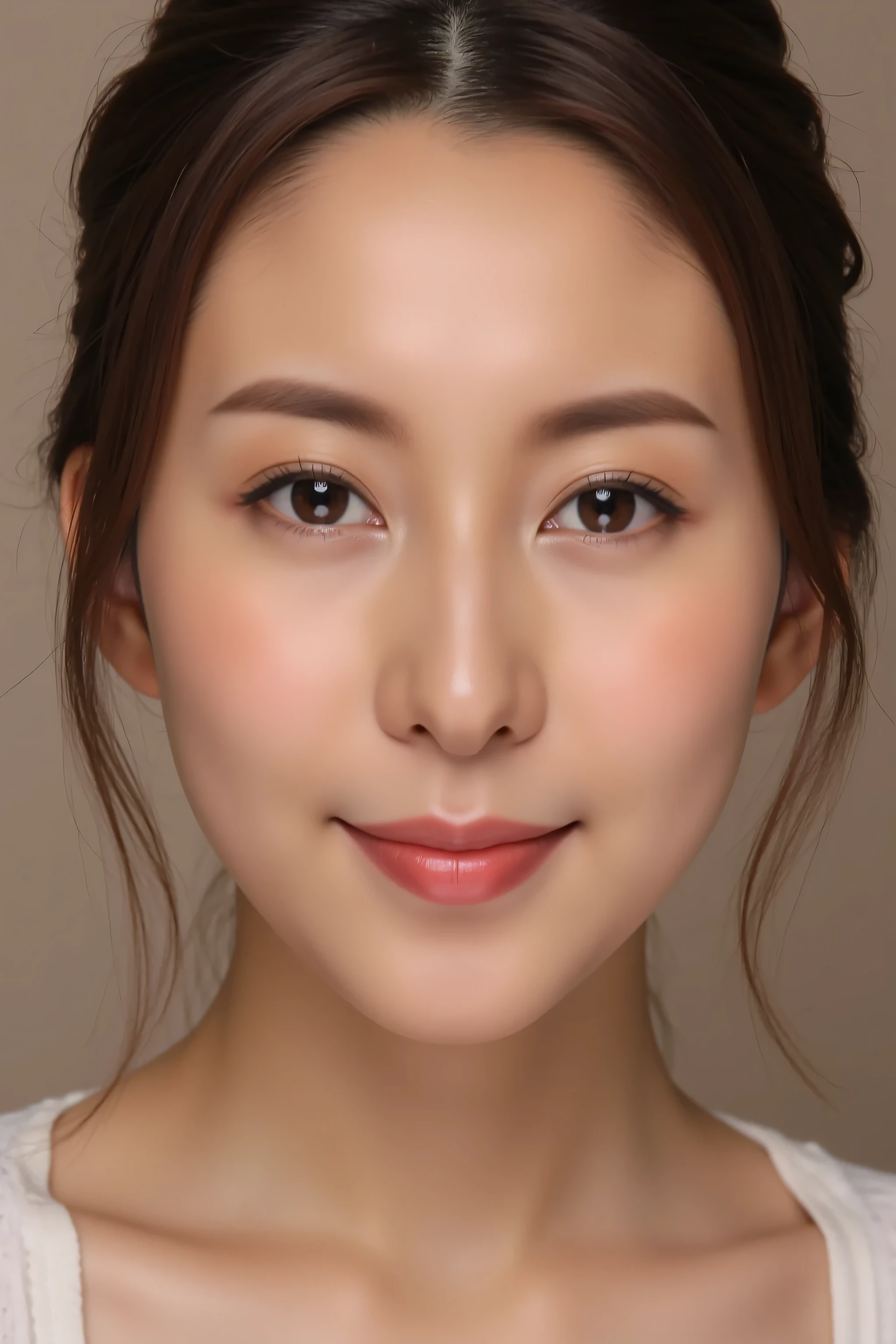 looking at viewer, beautiful skin, beautiful eyes, beautiful face, full make up, masterpiece, Super Details, Best lighting, Realistic and Realistic Pictures, high definition RAW color pictures, slightly smile, perfect anatomy, highly detailed eyes, face focus, asian,