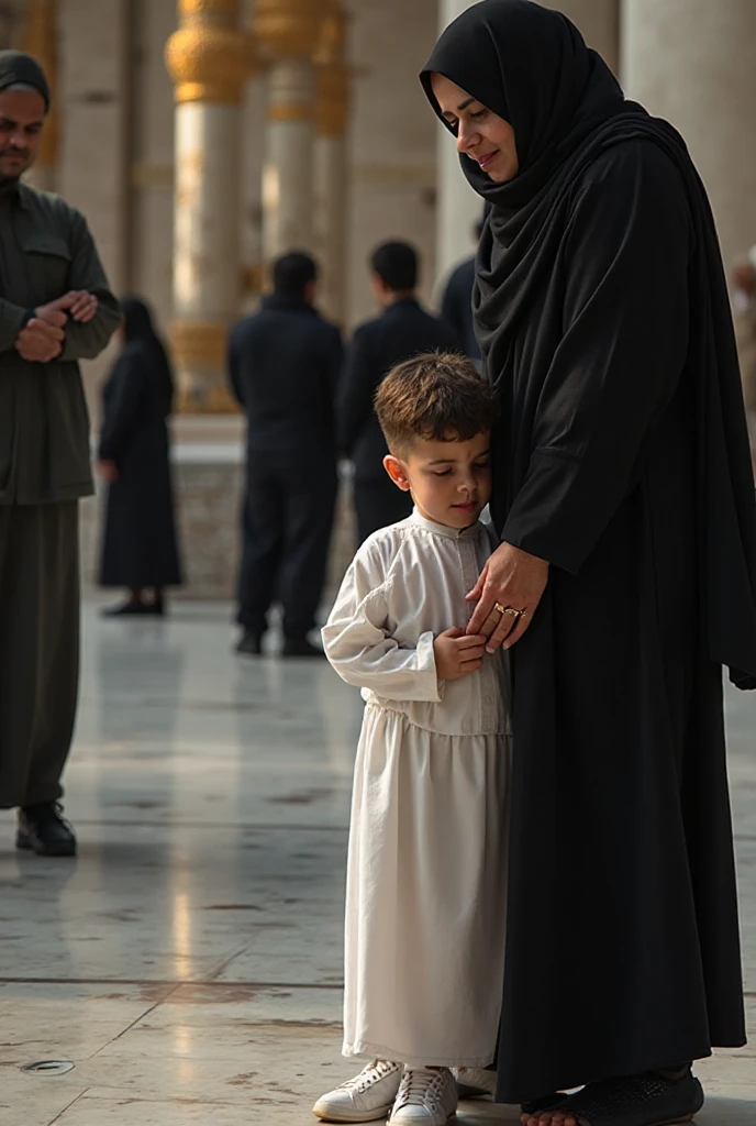 Kurdish girl Fatıma Kareem in hijab  arm  shoulder  talking with a black man in luxury house view from side 