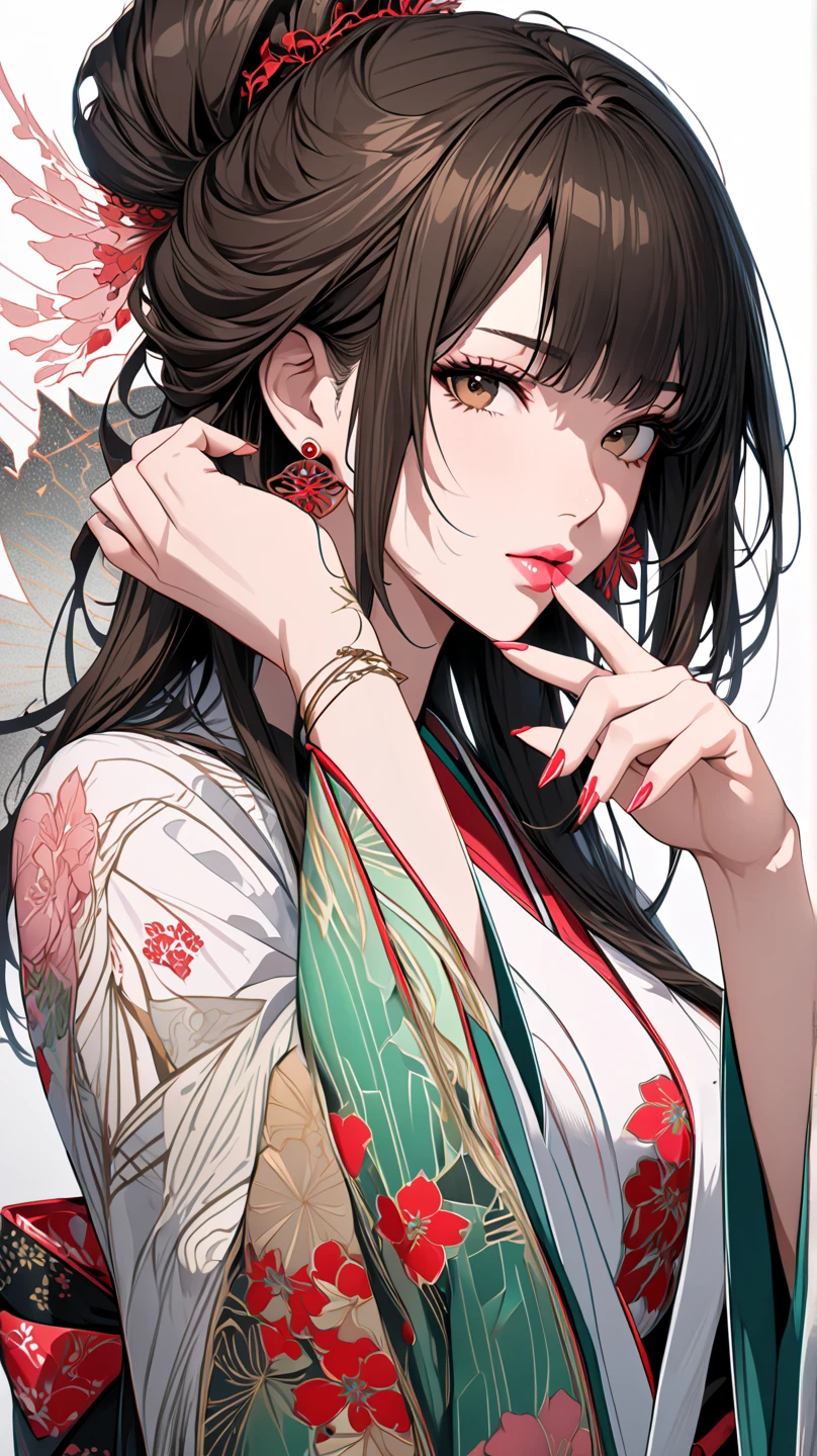 Seven Rhaeyar (Deylta), Ancient Star goddess, Perfect female  (Royalty, Adult Female, 166cm in height, Cool pale skin, slim, slender, 34D breast size, Long Jet Black Hair, Gray Colored Iris , a set of Jet black colored horns on her head), Neutral  expression, Elegant black uniform dress, female choker accessory with silver complimentary jewelry, dragon motifs, Black rope accessories, Simple Black Background, receiving light from the front, Slightly focusing on her face up close, Ethereal glow, Red Rose petals falling, Japanese inspired