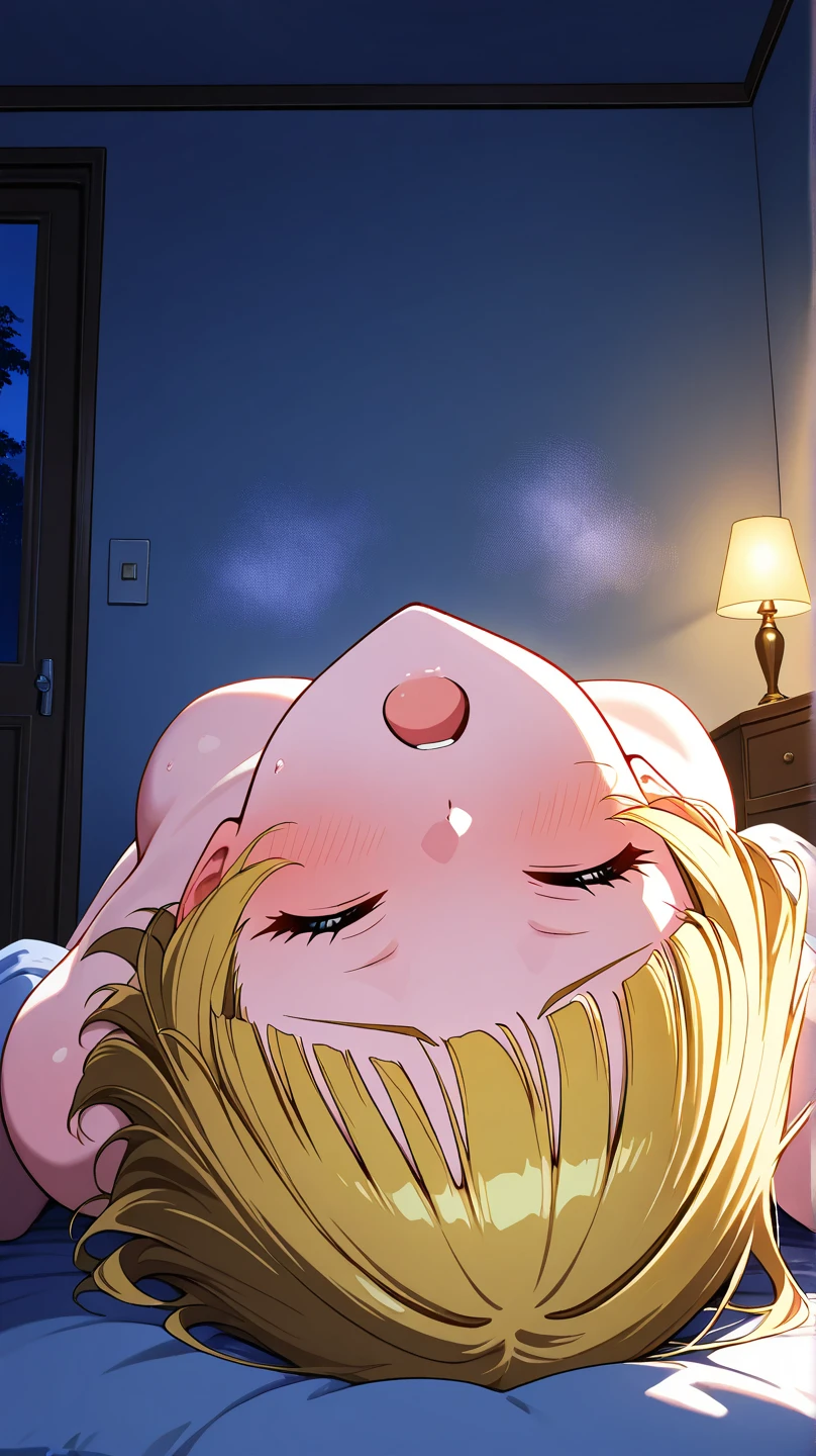 Outrageous resolution、masterpiece++、premium++、Ultra Definition++、Ultra Definition++、4k++、8k++、on one side、（background focus）++、（（1）））+++best quality, highres, 8k, extremely detailed, Best Quality, Verina, long yellow hair, young , short stature, perfect , sensual, lying down looking at the camera, ultra high definition, front view of the bed, eyelashes, heart pupils, blushing, exposed ???? shoulders, exposed waist, extremely voluptuous, hanging ???????, ??????, big ???, exposed ????, exposing ??????????, ????, excited, huge huge huge huge ????, huge ???, bed place, ??? in mouth, ??? on ????, ????? in the ??????, ????? ????? with veins with hanas of putting it in,