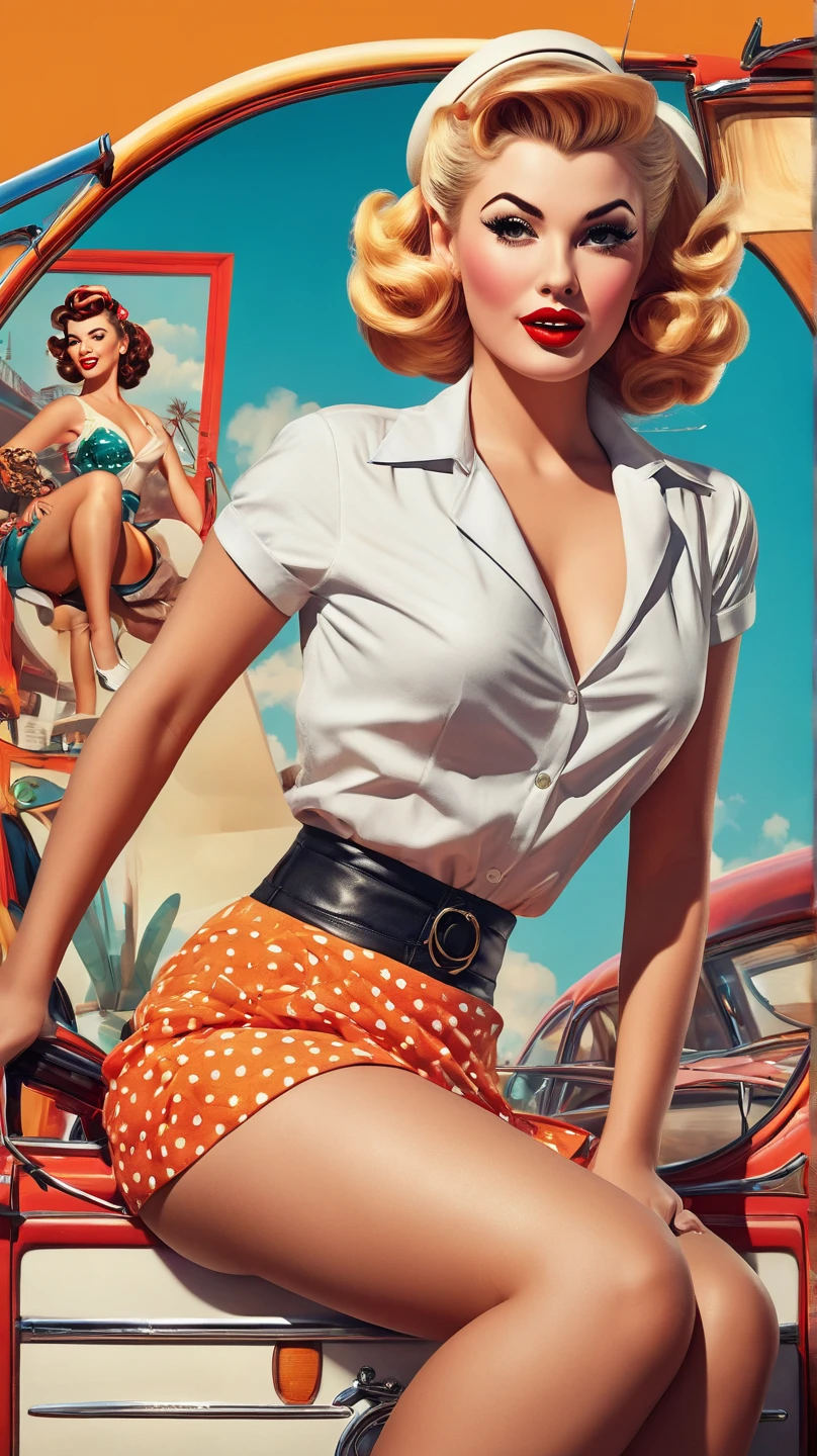 Retro Collage Revolution, Lady's Fashion Magazine, Cutout, Vintage Material, (colorful), 70's America, blond