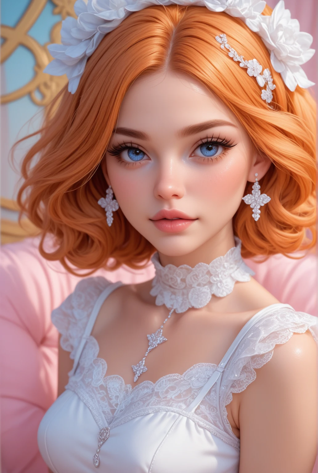 Nordic goddess wearing Palestine keffiyeh