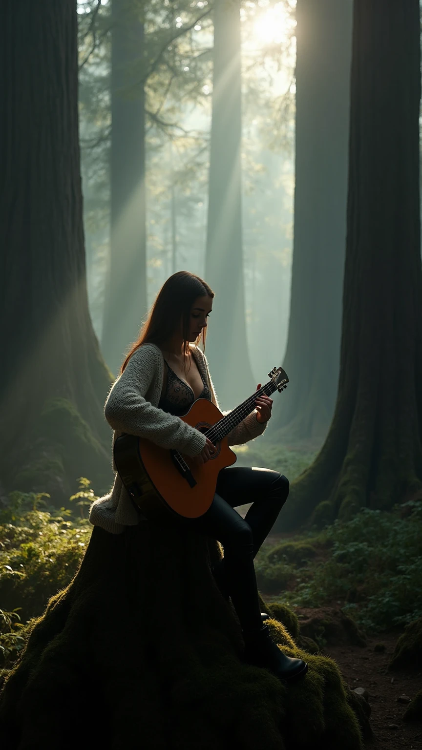 Girl and boy  in the bushes of the mountains,1 girl , Two men, full body, , pov ,look at someone with disdain, very excited, ,Age 18, whole body ,,