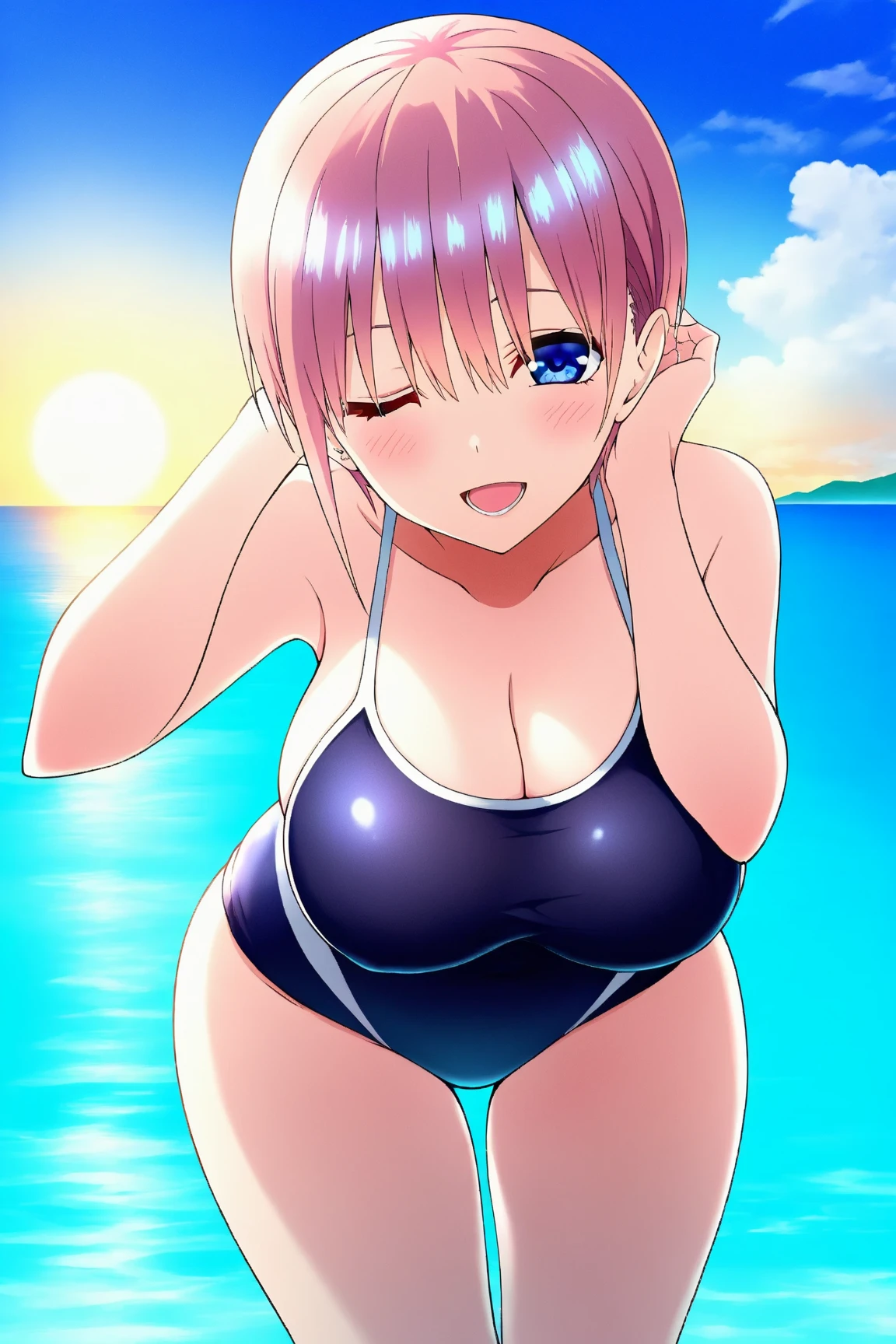 1girl,<lora:Ichinomiya_Yuu:0.9>,mash,bikini