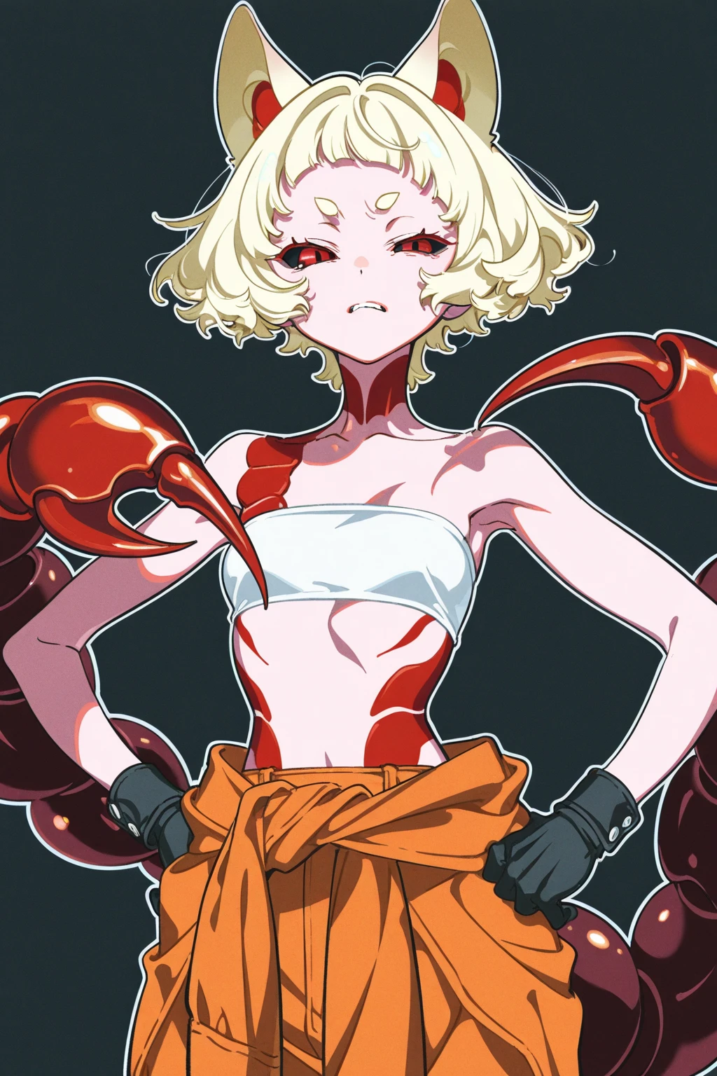 score_9, score_8_up, score_7_up, score_6_up, source_anime, anime coloring, <lora:by_Horihone_Saizou-v2-pony-000018:0.8> by horihone saizou, 1girl, mutant, monster girl, guro, breasts, tentacle hand, bug, maggots