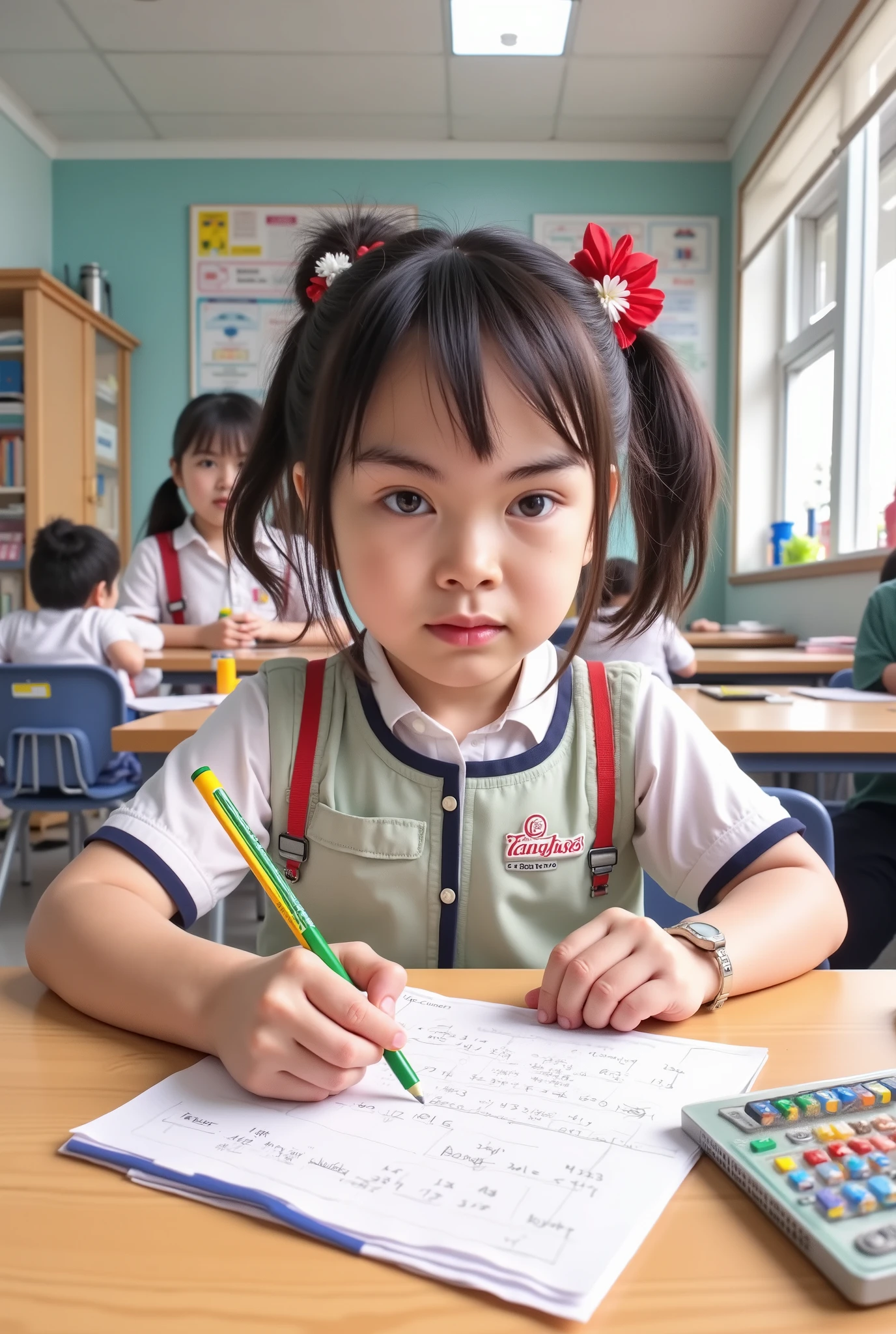 elementary school student、10th Generation、Study、Looks fun、Japanese、Serious child、A lively child