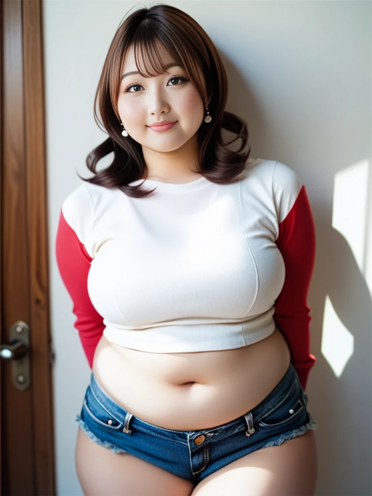 A beautiful and hot almost chubby mature woman.who is wearing a patterned short dress and is and standing in the park. A smiling face、sexy woman、A radiant smile、adorable、race、Frills、Colorful design、Full-length mirror、An inviting gaze、Gorgeous long and beautiful hairstyle、variation Hairstyle、Open neck blouse、Flower Garden、Sparkling、Elegant Princess