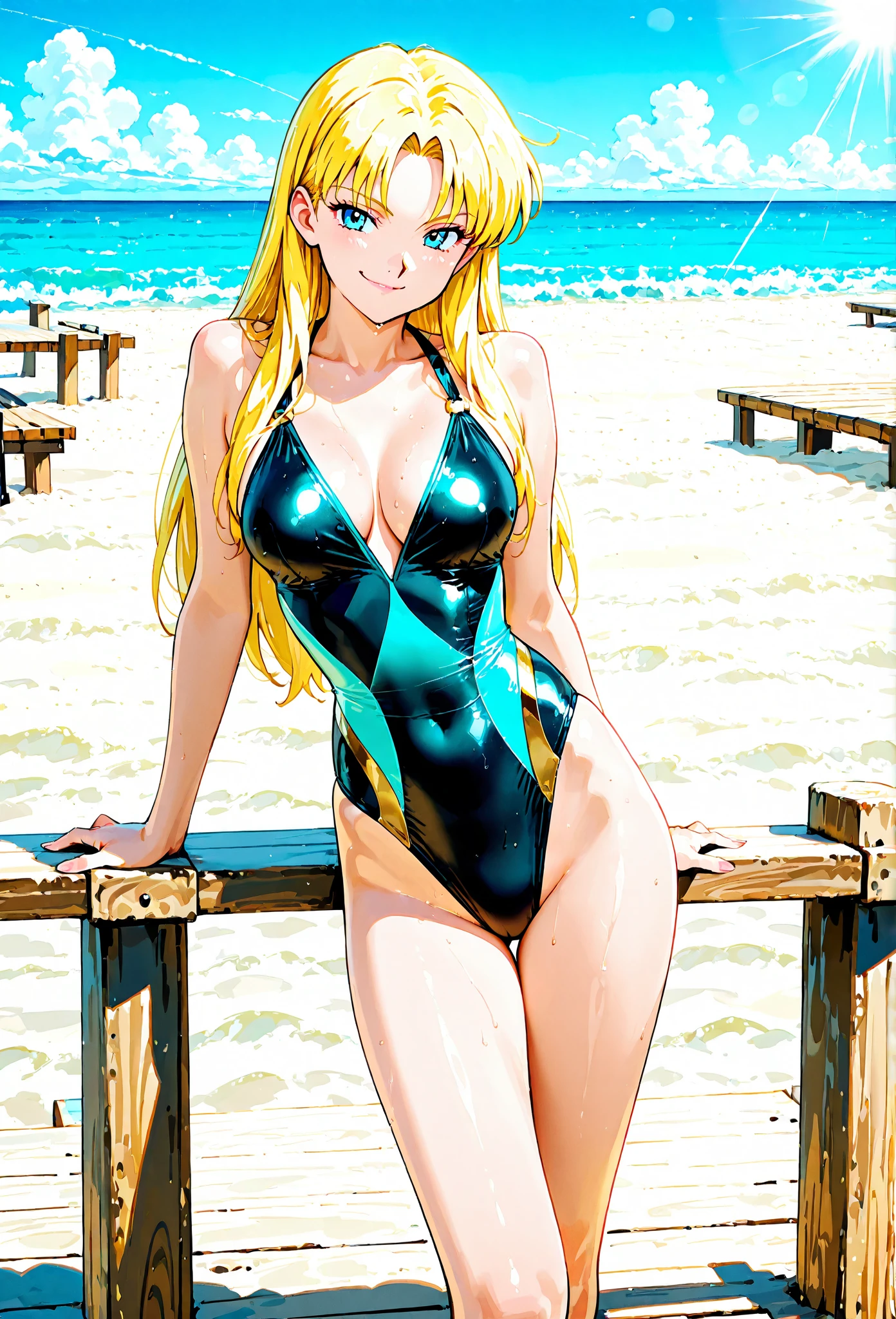 Magik (from x-men, perfect blue eyes, long blonde hair with bangs, ??????????????, strong toned body), ((dancing hula in Hawaii, wearing a ???? Kupe)), masterpiece:1,2, best quality:1,2, ultra-detailed:1,2, CG illustration, high resolution:1,2, best illumination, best shadow, extremely delicate and beautiful, appropriate shading, HD, 8k, ray tracing