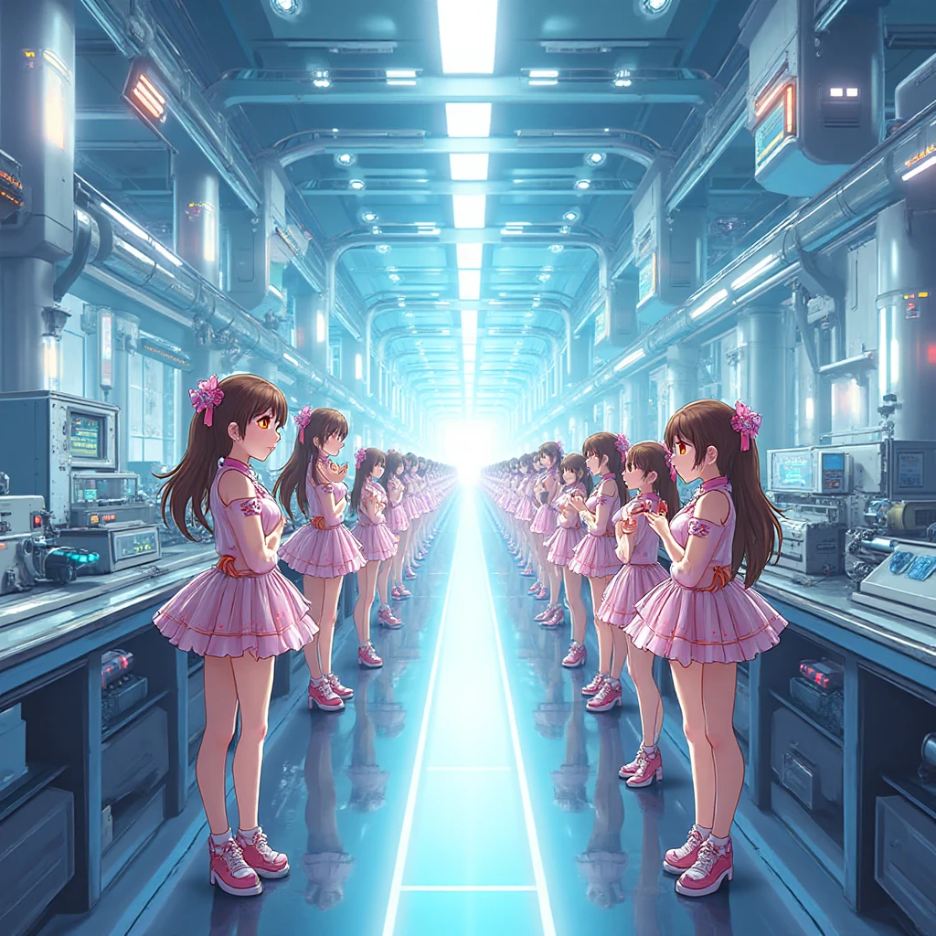 (The most amazing scene ever created:1.0), (Fantasy art:1.0), (Masterpiece:1.0), (Best Quality:1.0), (amazing quality:1.0), (sharpest focus:1.0), (Ultra-realistic Photo:1.0), (Ultra-precise Photo:1.0), 
(Depth of field:1.0), (super fine:1.0), (16k:1.0), (incredibly absurdres:1.0), (extremely detailed:1.0), (delicate and dynamic:1.0), (very aesthetic:1.0), (absurdres:1.0), (beautiful face and eye:1.2), (perfect :1.2), 
(Anime style:1.2), (Macro photo of CPU manufactured with state-of-the-art process:1.0), (Girls running in all directions in a circuit:1.2), (Girls wearing dazzling electric shocks:1.1), 
(Holding glowing alphabets and numbers:1.3), (Lines of light running around:1.0) 
Exquisite light reflecting diffusely and intricately in the glass, A myriad of seven extremely colored shimmering colors, flickering in the  glass, 
Beautiful countless 7-color flashing lights, The theme of the space is seven shimmering colors of light, and you can feel the endless depth of the space, 
Vibrant colors, Mystical beauty, Fantastic beauty, unimaginable beauty, beauty beyond imagination, Overwhelmingly written images, 