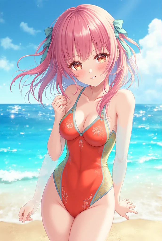 score_9, score_8_up, score_7_up, score_6_up, score_5_up, score_4_up, source_anime,

astolfo, male focus, 1boy, swimsuit, smile, bikini, otoko no ko, looking at viewer, long hair, solo, braid, navel, off-shoulder bikini, collarbone, hair intakes, beach, black bow, bow, streaked hair, multicolored hair, outdoors, day, blush