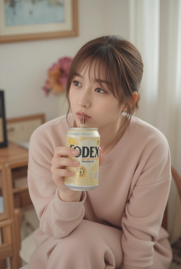 Beer promotion flyer, beauty asian, 2 glasses of beer