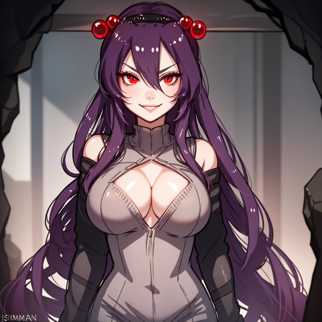 (The greatest of all time)、((16K:1.5))、((Acme))、(PNG)、3d、Semi-realistic、solo、((Simple solid color background))、Whole body expression、((A beautiful woman))、(Ultra-delicate and exquisite texture)、sensational、((The ultimate perfect glamorous body))、Glossy, exquisite skin、Expression of delight、(A  open-legged pose that will captivate and captivate everyone:1.1)、((emerald green eyes:1.3)、(Black Hair)、(Purple silver inner hair color)、(Tentacle hair)、long hair、(Extra mechanical octopus eye-shaped biological parts added to the head:1.3)、Slightly droopy eyes)、Aphrodisiac brainwashing rate: 100%、Parasitic compatibility coefficient infinite、(The parasitic  predator mimic octopus, a parasitic organism and a viscous-bound lifeform, attaches itself to a female host, completely invades the , parasitizes and assimilates, and evolves into the ultimate female lifeform with big breasts and a glamorous figure.:1.2)、Parasitic control gem nuclei are created on the back, lower back, and navel.、(The parasitic symbiote transforms into a costume)、(The wearable parasitic armored dragon octopus, a collective lifeform of nanomachines, covers and parasitizes the ultimate lifeform, completely transforming into an armored reinforced exoskeleton that covers the body.:1.3)、 (The parasitic creature, the Lust Bug, invades the  of the ultimate lifeform, eroding it, brainwashing it into becoming  and evil.)、 tattoo、(Sharp clawed limbs)、Long tail、(Pale skin:1.6)、(Sleeveless tailcoat:1.5)、(Elbow Gloves)、(Sexy high leg leotard with black rubber neckband:1.5)、(Pencil skirt with slit:1.5)、(Tentacle Pelvic Curtain)、(stockings)、(Armor-type reinforced exoskeleton coverage rate 40%)、(Costume transformation rate: 230%)、、