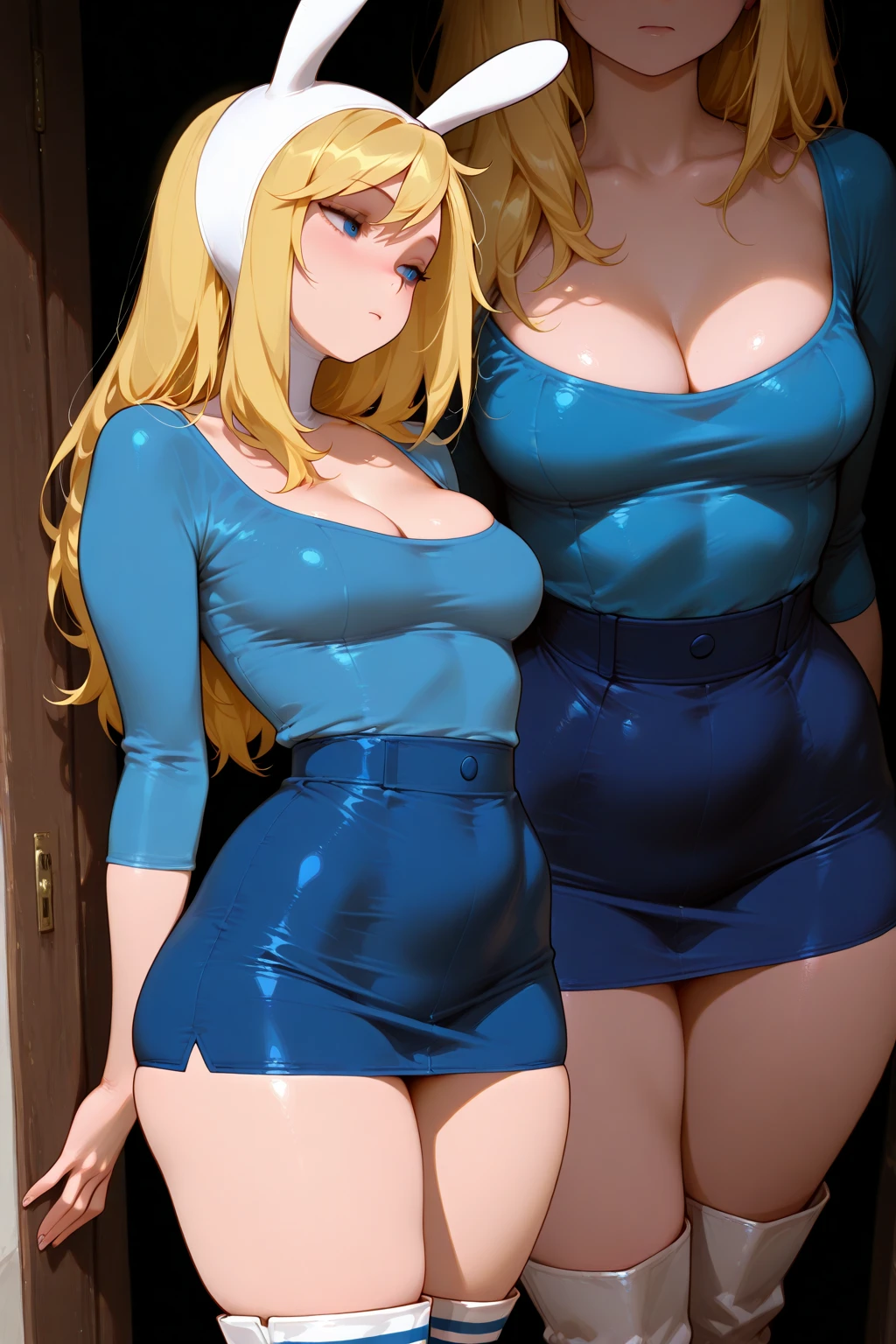 Conjoined scully with three heads and huge siliconed tits