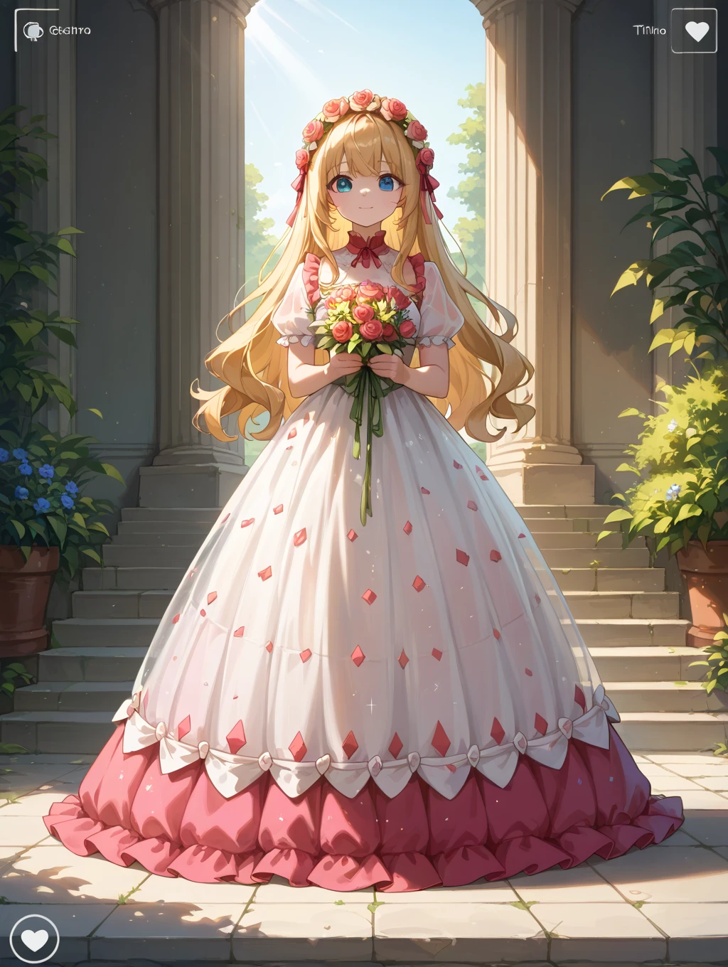 ((​masterpiece)), (top-quality), (detaileds),4K resolution. 1 Girl Sharp Focus、a blond,Princess Cut,odd eye,Older sister,diet,long,Red Rosa,tiarra,Black Dress,curlyhair,small ,small ,Cool,Rose Dress,embroideries,oriental,A ,Sareme,garden,Sunnyday,blue-sky,Confetti、small nose,narrow nose and small nose,,,,,,,,,,,,,,,,,,,,,,,,,,,,,,,,,,High small nose,small nostrils,see -through,Full body like,oblique,1girl in,Golden hair color,Light hair color,Beige hair color,Rosa,Red Rose,Rosa,Red Rose,Rose Dress,weddingdress,Arm Cover，Adults，adult lady，veils，Kamimei,Red Rose,Rosa,Rosa,Rosa,Rosa，Rosa,Red Rose，Big sister，adult lady，adult lady，adult lady，，adult lady，adult lady，Adult Women Mermaid Dresses，Mermaid Dresses，corsets，corsets，corsets，corsets，A smile，Straight bangs,to stand、arms in arms