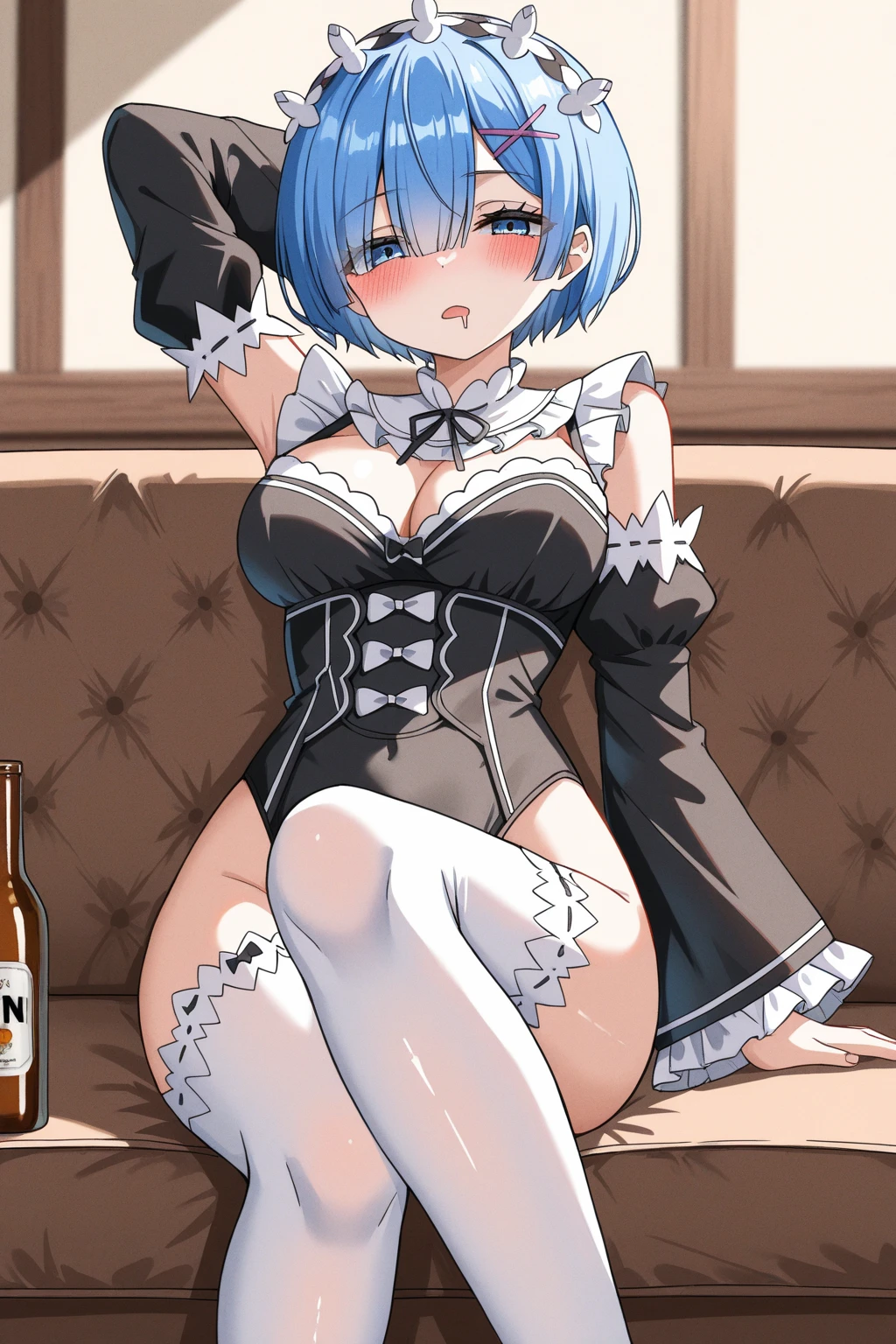 Rem from Re:Zero、light blue hair、short hair、table top、High resolution、many girls multiple girls、large crowd、lots of cute girls、big and full ???????、ridiculously ???????????、Unrealistically ?????????????、naughty body、See-through、throw、、whole body、Are standing、Look up at me、confused face、blush、embarrassing、Excited、white breath、black pantyhose、female shape'Private parts are clearly visible、I can see your ???????、BAR、bar counter、Many people々々々々、in the crowd、???? ?????、show your ?????、Upper grade、Bunny girl、gossiper、rabbit ears、Leotard figure、Bangs that cover one eye、pink hairpin、sit on the bed、black high heels、open your ????????? thighs、emphasize the ?????、????? to ?????、night viewが見える部屋、night view、Cloth digs into ????????、A lot of milk comes out from the ???????、??????????? squirts out of the ???????、(頭からつま先までwhole body図)、leotard with a hole in the ????????、Leotard with torn ??????
