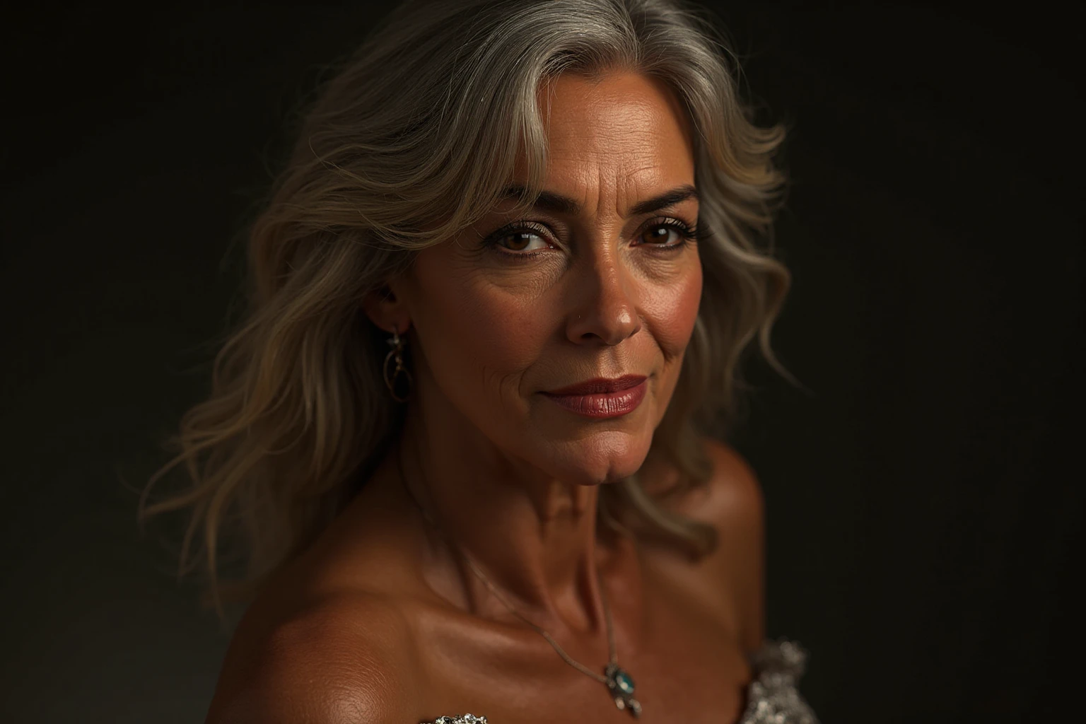 night, soft lights, old women Sixty years old, red lips, long-long white curly hair, she smiling, posing on huge night balcony, she weared black , she's posing her back, showing her back and to the viewer, showing her ass jaw-dropping older beauty, jaw dropping mature older beauty, old face and body with wrinkles, old face, attractive grandma, a gorgeous old silver hair, beautiful old grandma, lovely older mature grandma, gorgeous beautiful grandma over 80 years old, beautiful silver hair grandma, beautiful detailed body and face, a beautiful old grany,
