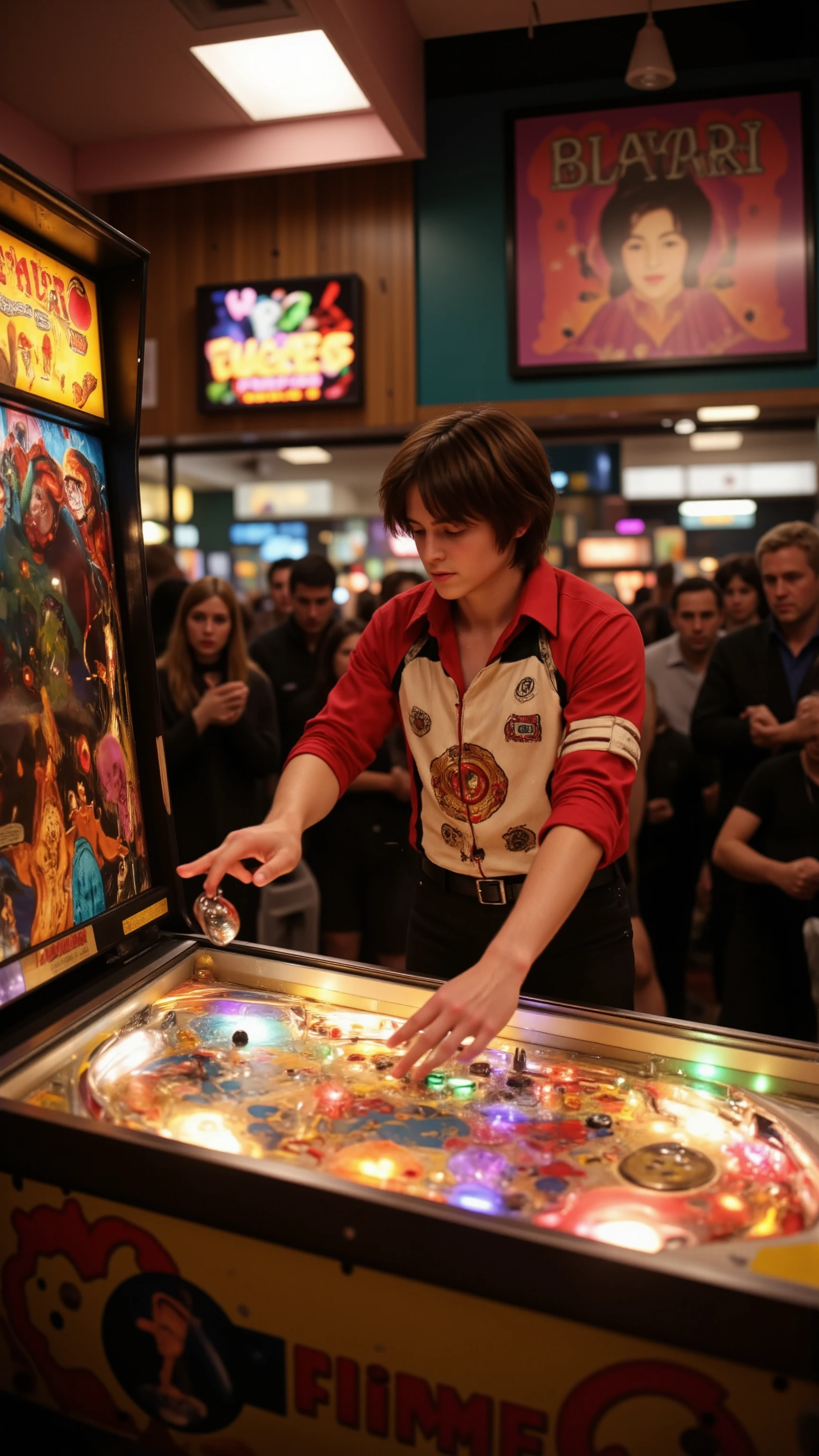 highdefinition images、movie、Tommy 、The Magician of Pin Bowls、1970One genius gamer plays pin bowl at an arcade