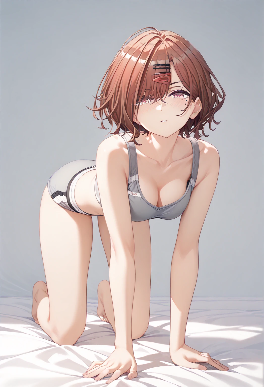 horikoshi kouhei, 1girl, :d, absurd, arms behind back, bangs, blush, boku no hero academia, ???????, brown eyes, brown hair, fengling (furin-jp), highres, looking at viewer, ??????????????, mouth open, pantyhose, ??????, short hair, sidelocks, smile, solo, standing, uraraka ochako, red from embarrassment, in public, small red ??????, micro ??????, walking in public, surrounded by people, micro ??????