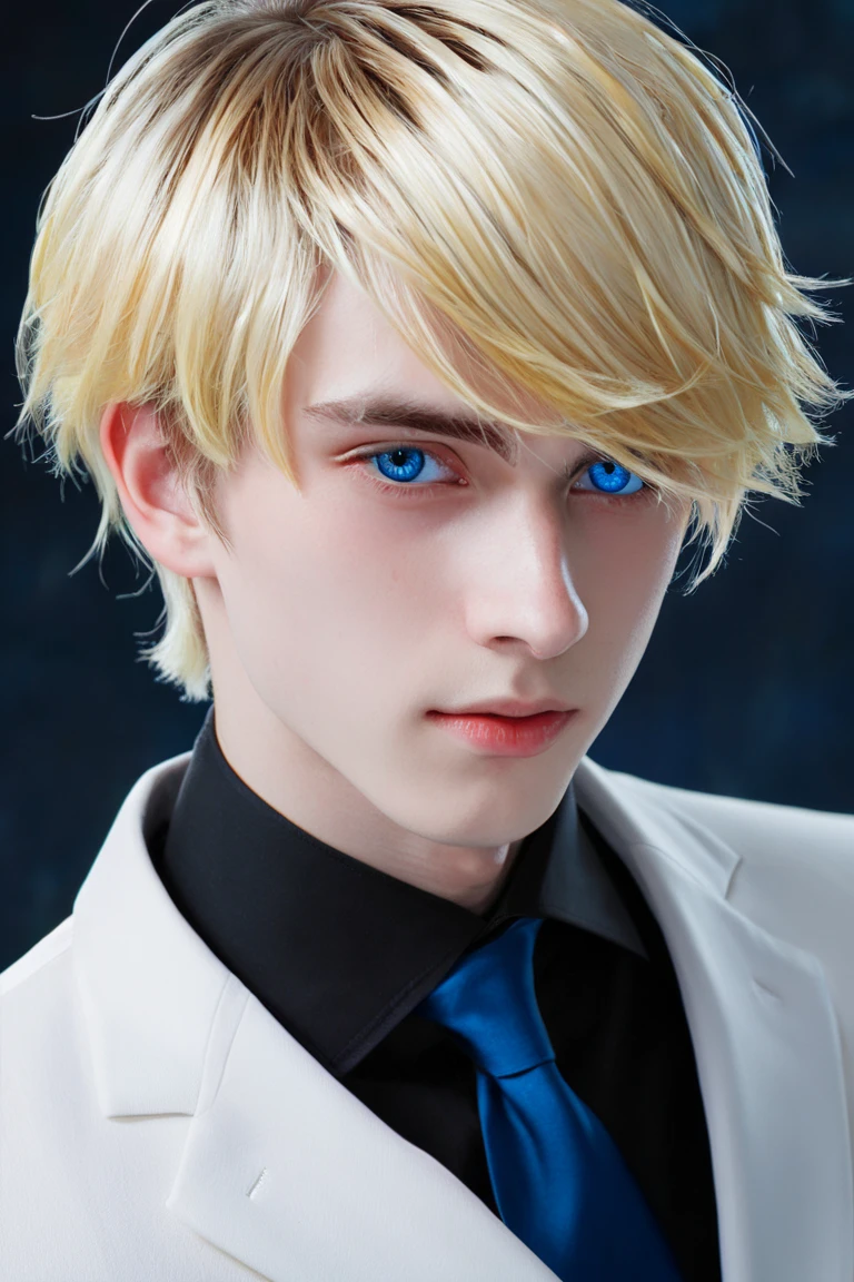 A man omega blonde blue eyes white skin 